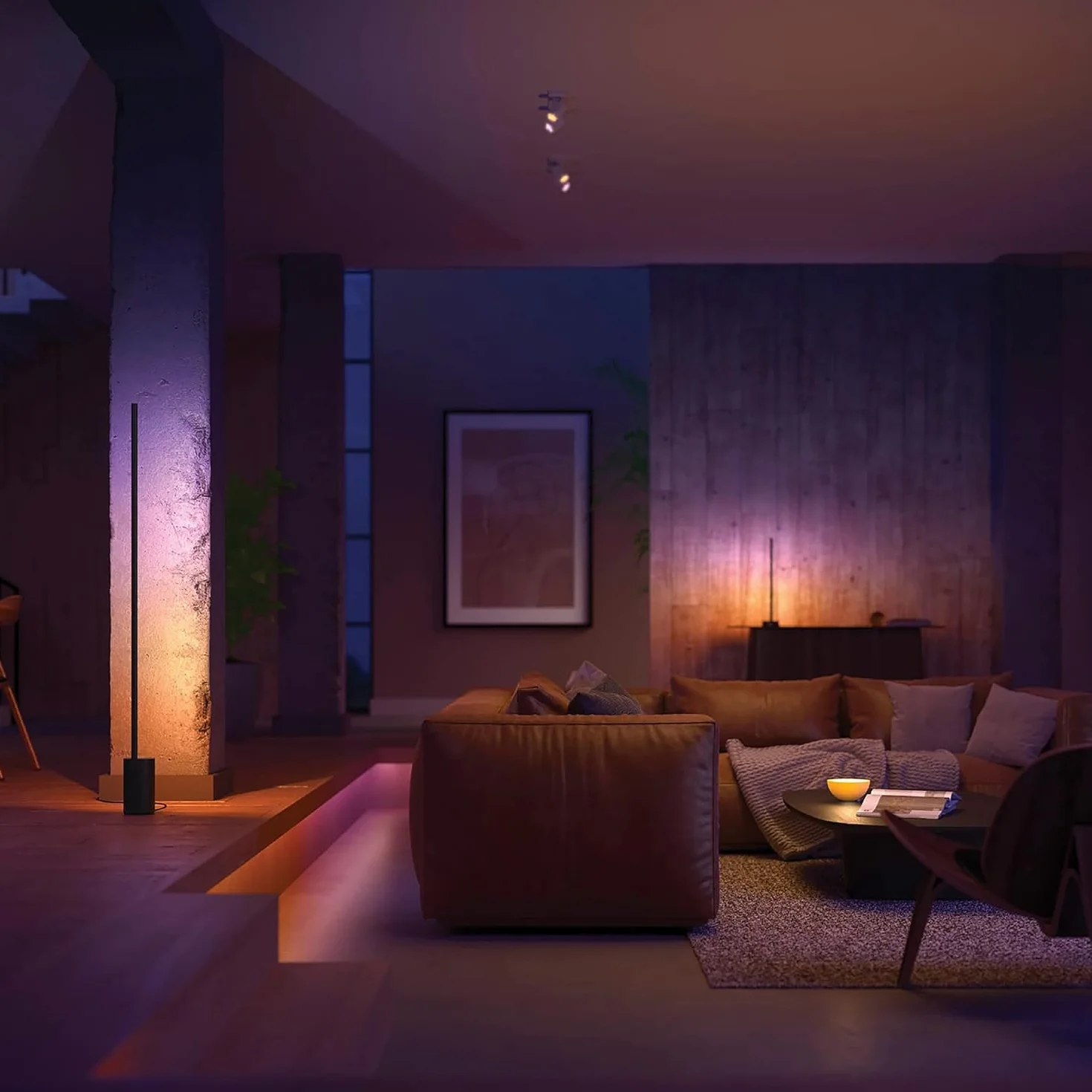 Philips Hue Lampa White and Color Ambiance Signe Gradient (czarna), Lampa Stojąca z Paletą 16 mln Kolorów i Możliwością Ściemniania, Inteligentne Oświetlenie Smart LED