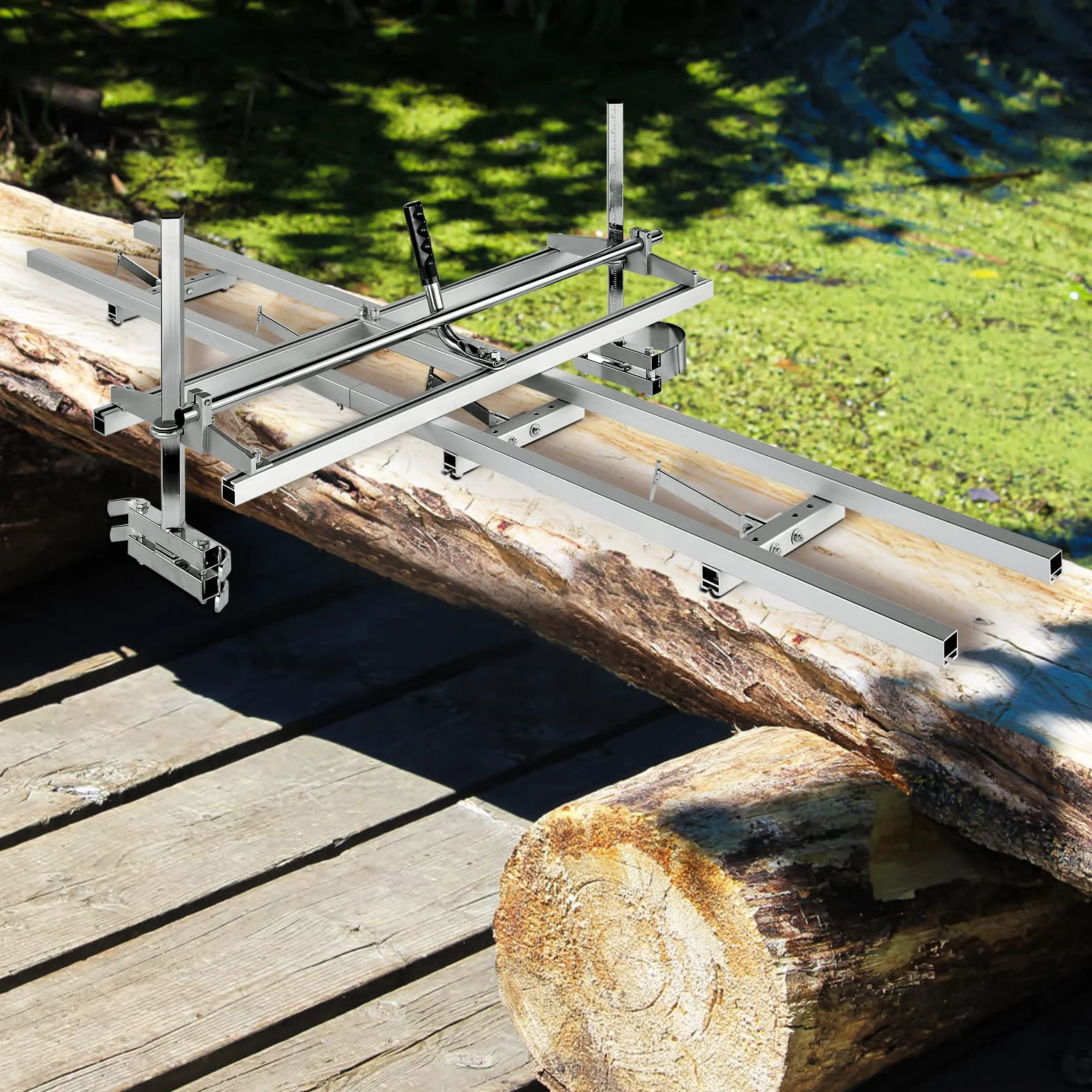 VEVOR System prowadnicy młyna łańcuchowego i młyna szynowego przenośnego pręta prowadnicy 14 "-36" Prowadnica szyny frezowania piły 274 cm z piłą łańcuchową dla stolarzy