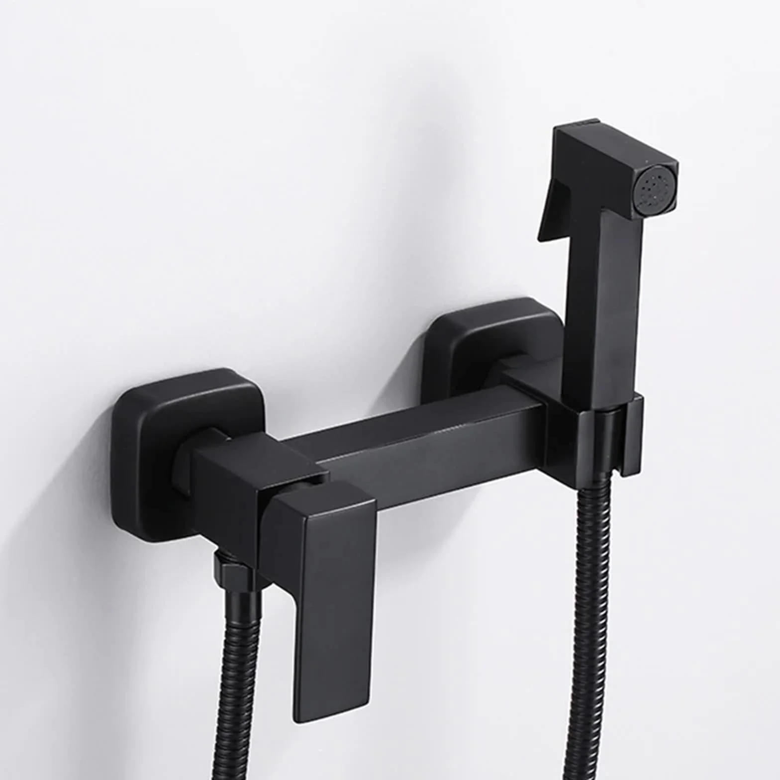 Bidet Bateria prysznicowa złota, higieniczna armatura natryskowa, bateria z mieszaczem ciepłej i zimnej wody, czarna bateria toaletowa (złota)