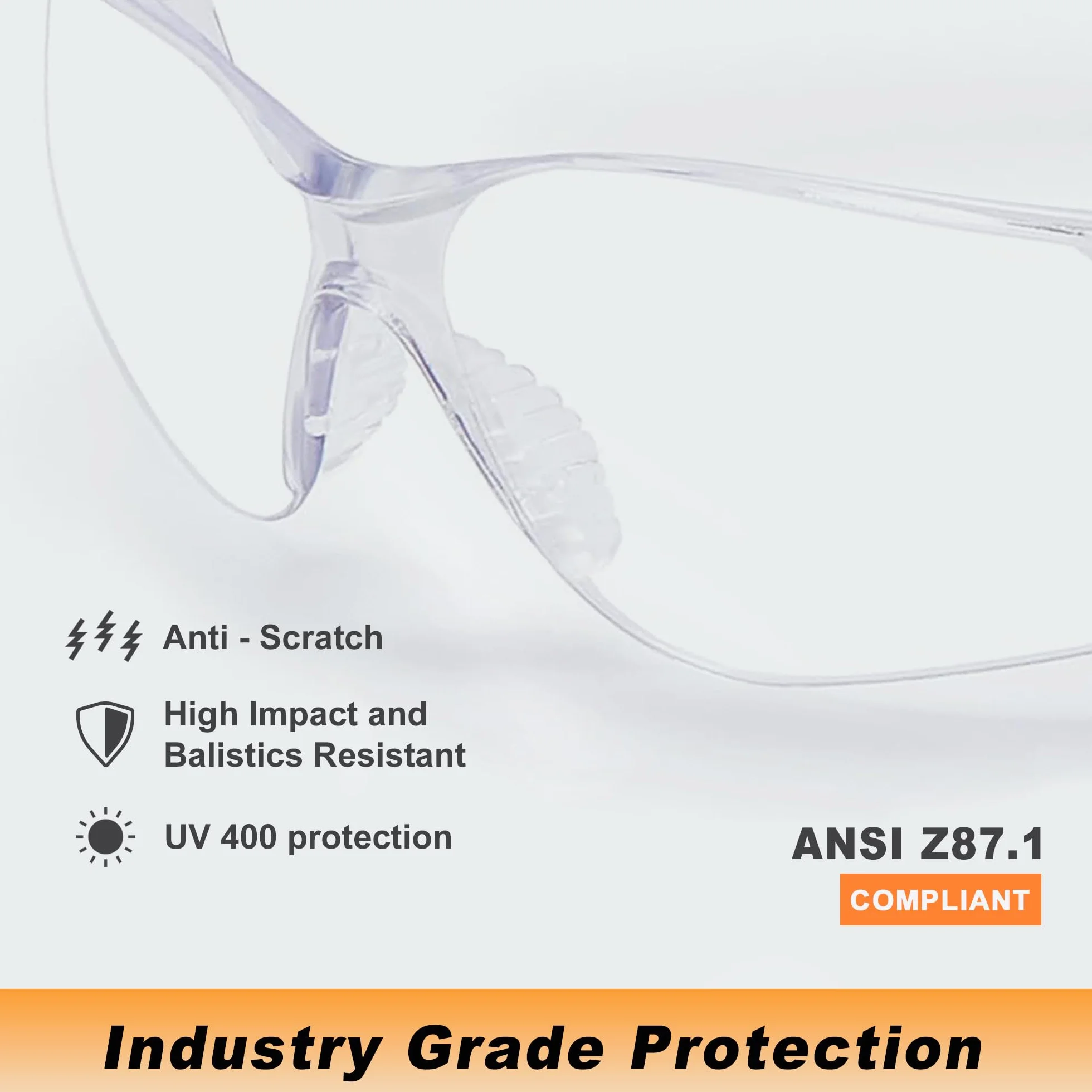 ProtectX Okulary ochronne dla mężczyzn i kobiet, okulary ochronne z soczewkami przeciwmgielnymi, odpornymi na zarysowania, antypoślizgowe uchwyty, ANSI Z87.1