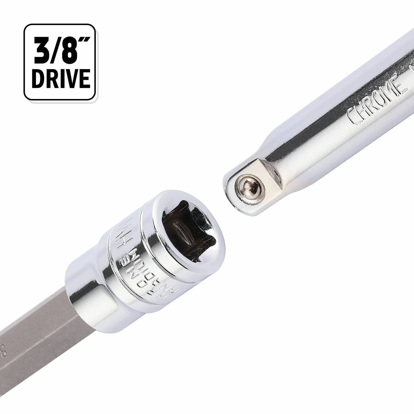Mayouko Zestaw nasadek sześciokątnych 3/8", S2&CR-V, SAE, 10 sztuk, 1/16" - 1/2"