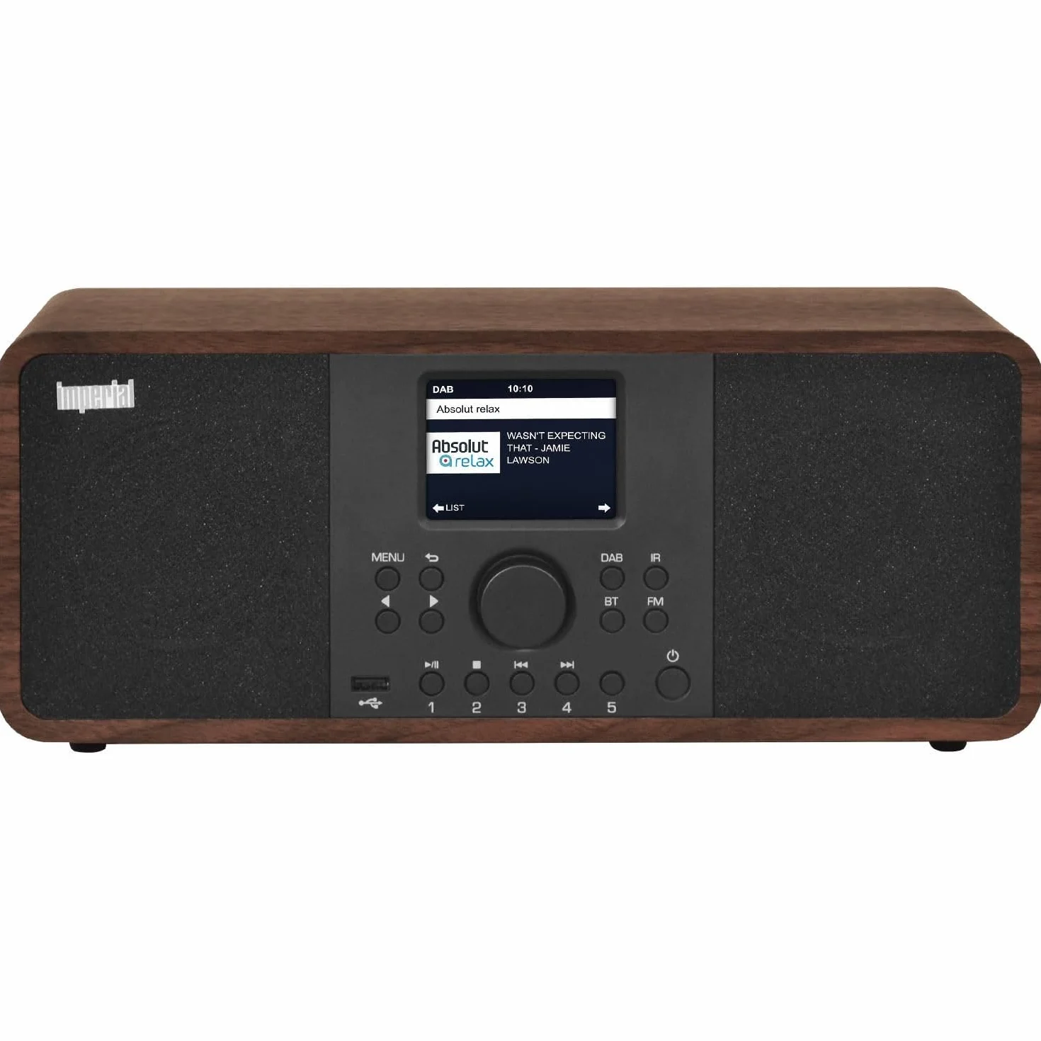 Imperial DABMAN i205 - Radio Internetowe/DAB+ (2 × 15 W, Usługi Strumieniowe, Bluetooth, FM, Kolorowy Wyświetlacz, Sterowanie Aplikacją, Budzik) - Wygląd Drewna