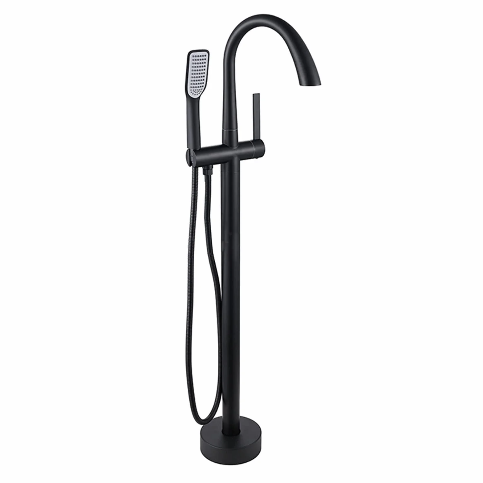 Bateria Wannowo-Prysznicowa Wolnostojąca Bateria Wannowa Jednouchwytowa Bateria Łazienkowa Bateria Z Zestawem Natryskowym Szczotkowane Złoto(Black)