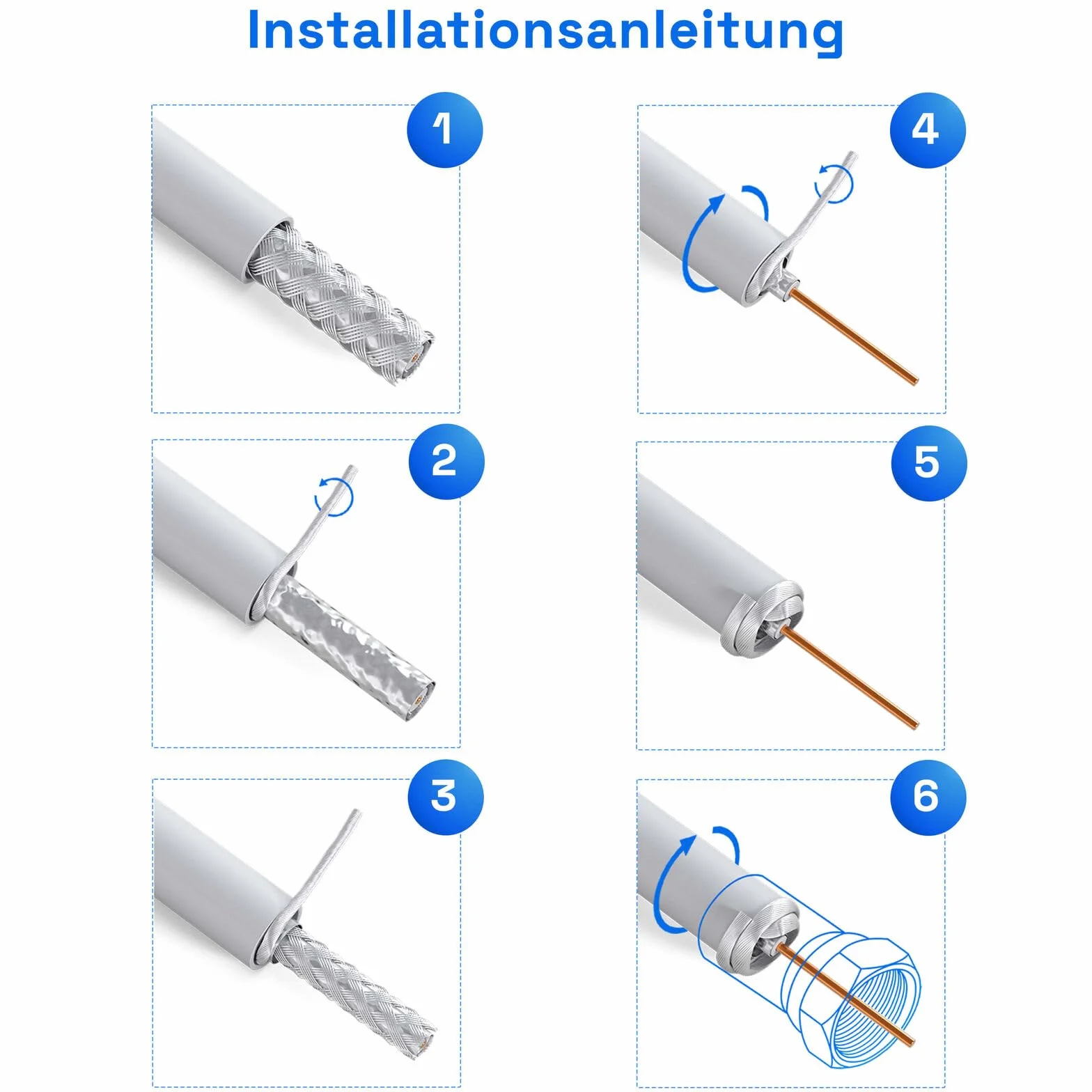 HB-DIGITAL Zestaw: 10 x wtyczka F 7 mm pozłacana szeroka nakrętka + 5 x złącze F gniazdo/gniazdo pozłacane HQ do koncentrycznego kabla antenowego Sat Kabel BK urządzenia