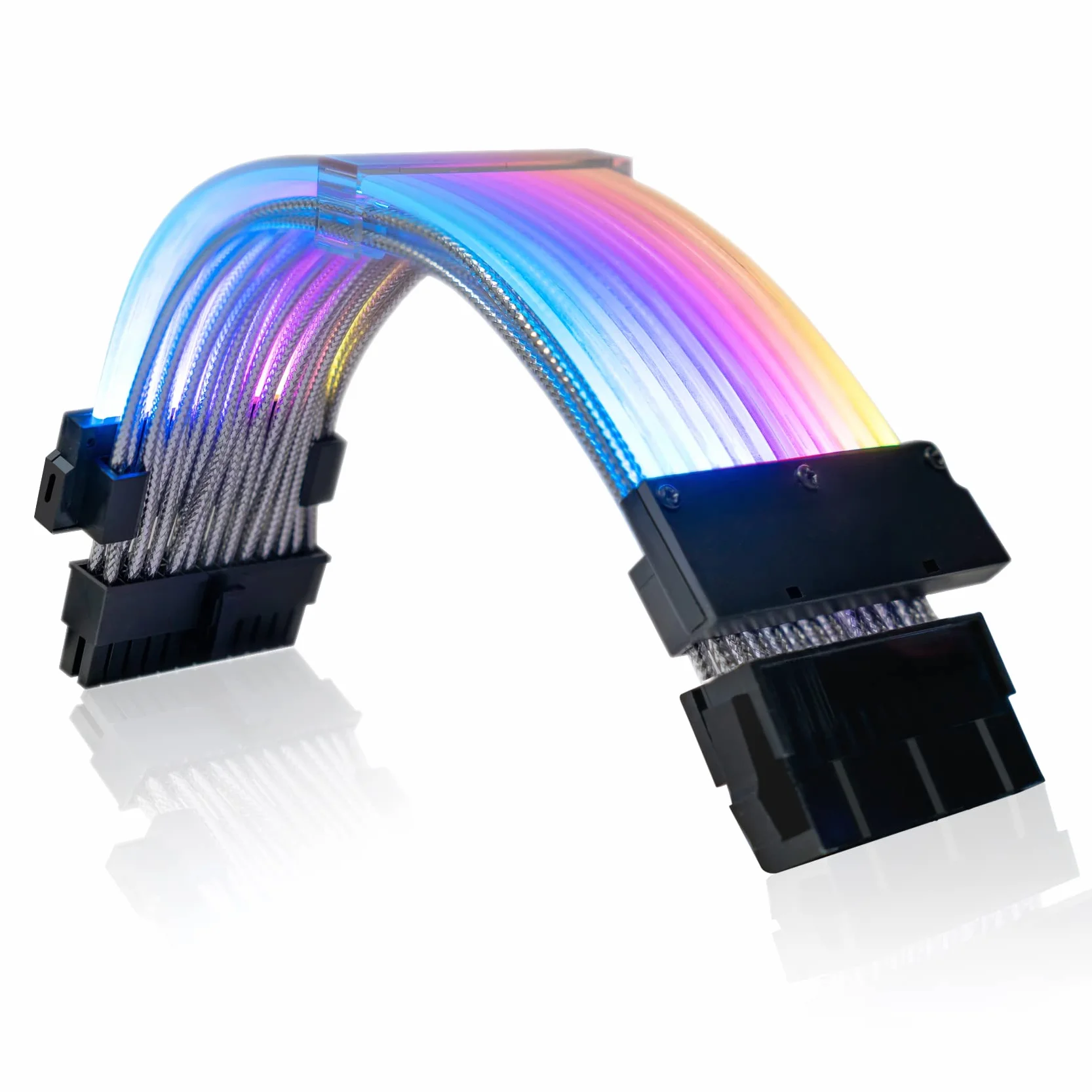 AsiaHorse kabel 24PIN ATX RGB adresowalny przedłużacz zasilacza 18AWG 25CM