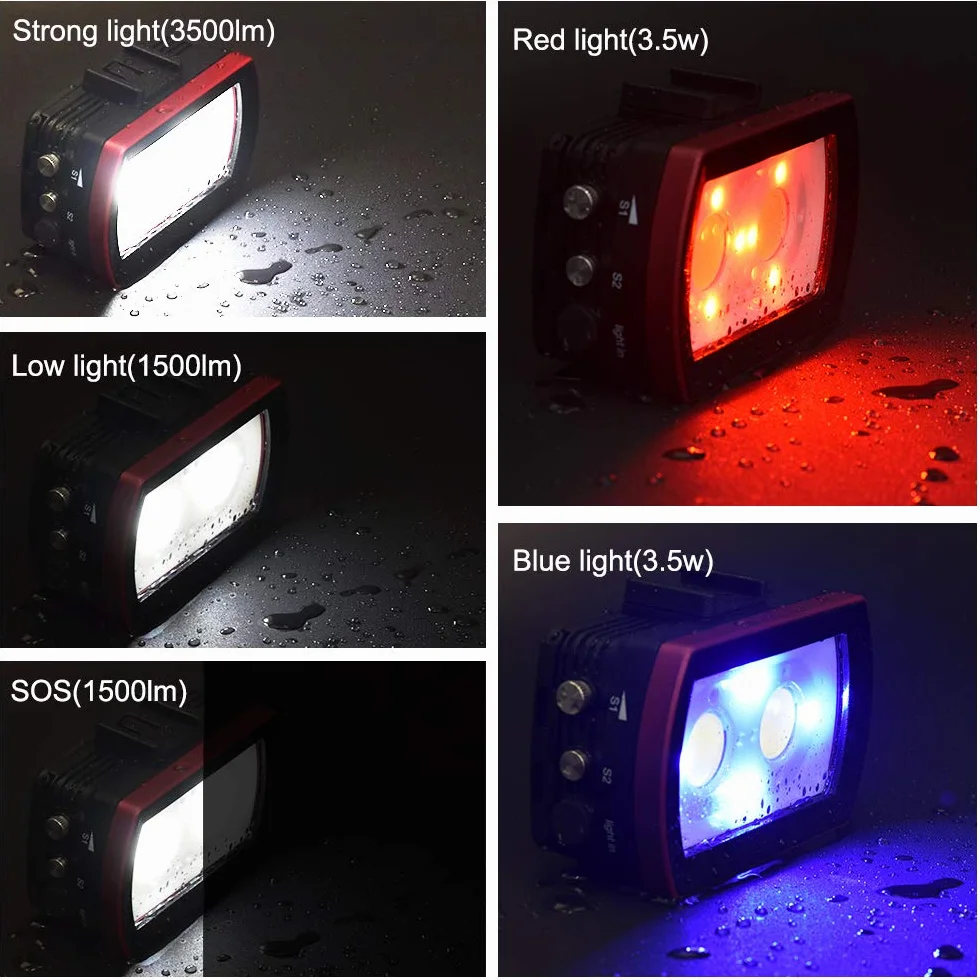 Sea frogs IPX8 wodoodporna lampa LED do aparatu, światło do fotografii i wideo, 3500 lm, do nurkowania, 40 m, oświetlenie do fotografii podwodnej