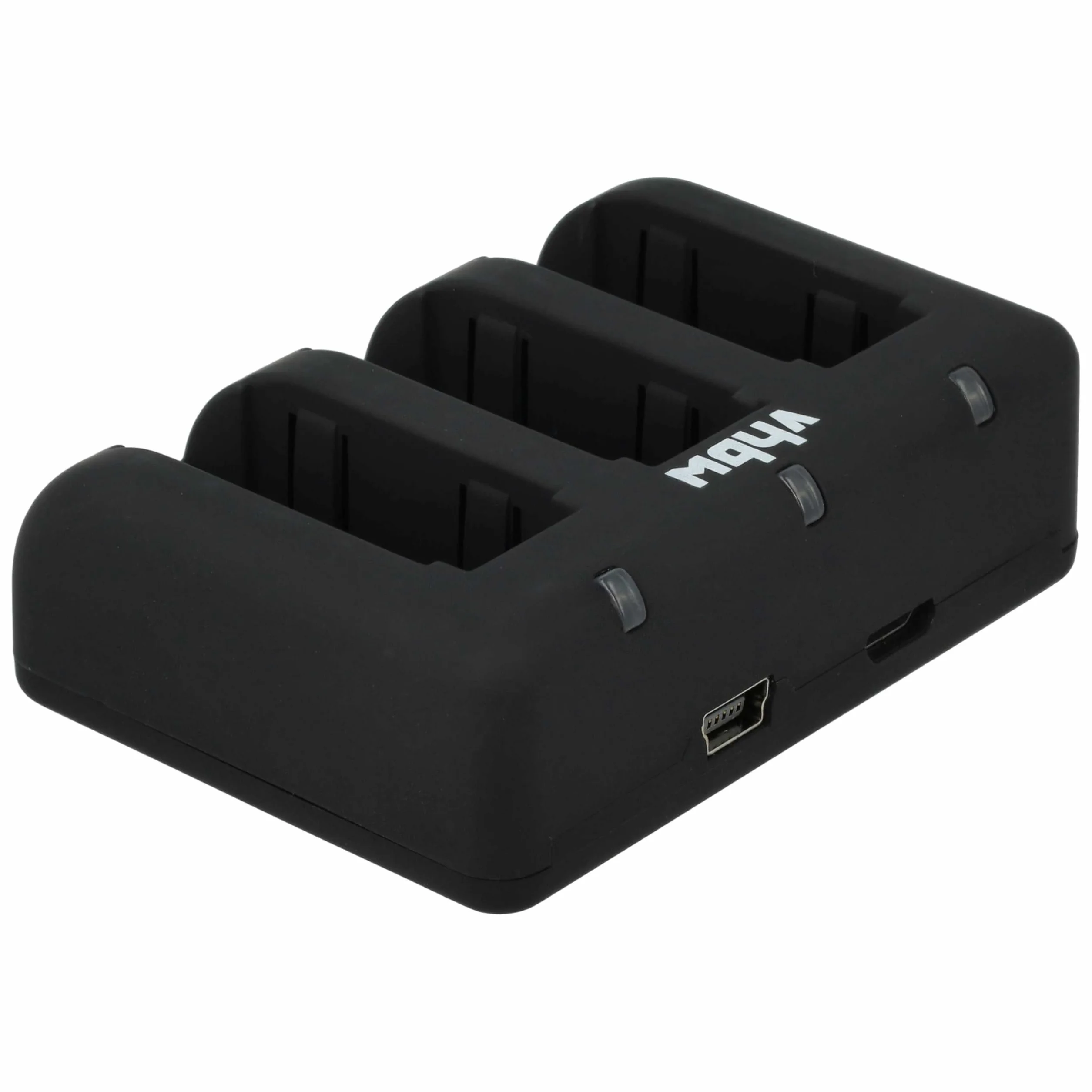 vhbw Ładowarka kompatybilna z GoPro HD Hero 4 Black Edition kamera do surfowania - 3-gniazdowa kołyska, wskaźnik stanu ładowania