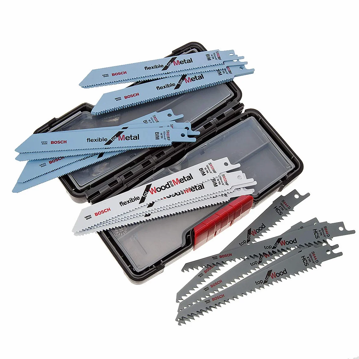 Bosch Professional 20 szt. Zestaw Brzeszczotów do pił szablastych w TOUGHBOX (do drewna, metalu S922EF, S922HF, S922BF, S644D)