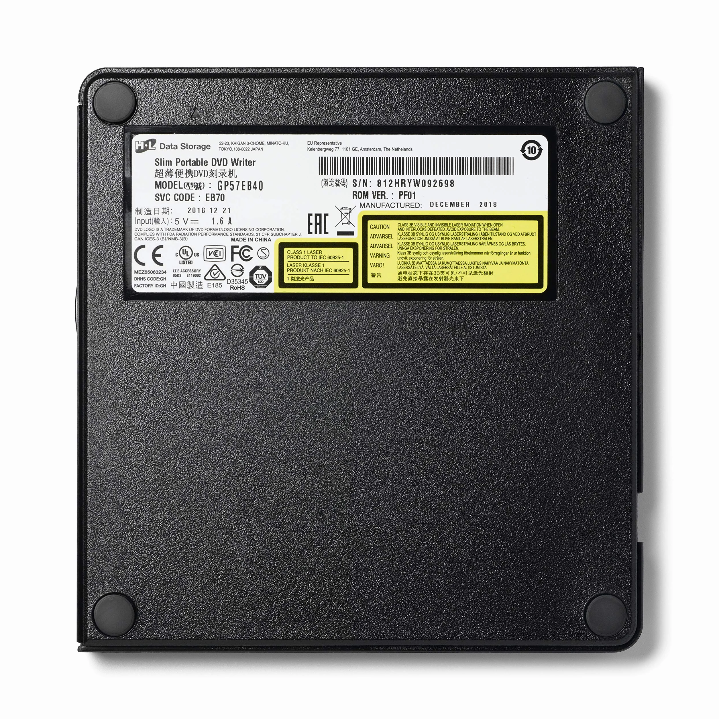 Hitachi-LG GP57 zewnętrzna nagrywarka DVD Super-Multi Ultra Slim USB 2.0 czarny