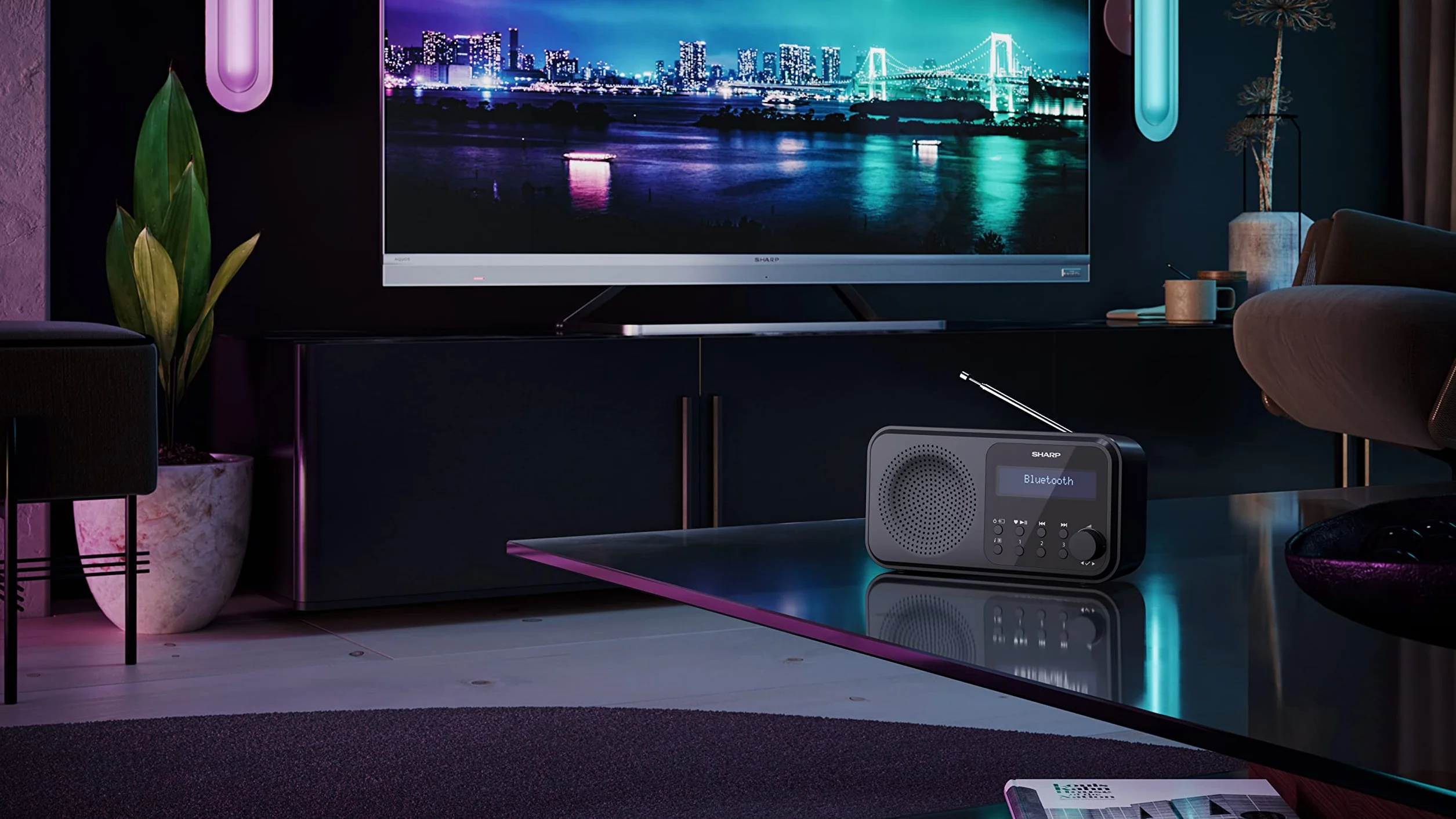 SHARP DR-P420 Przenośne Radio Cyfrowe DAB/DAB+ FM RDS Bluetooth 5.0 Budzik Czarne
