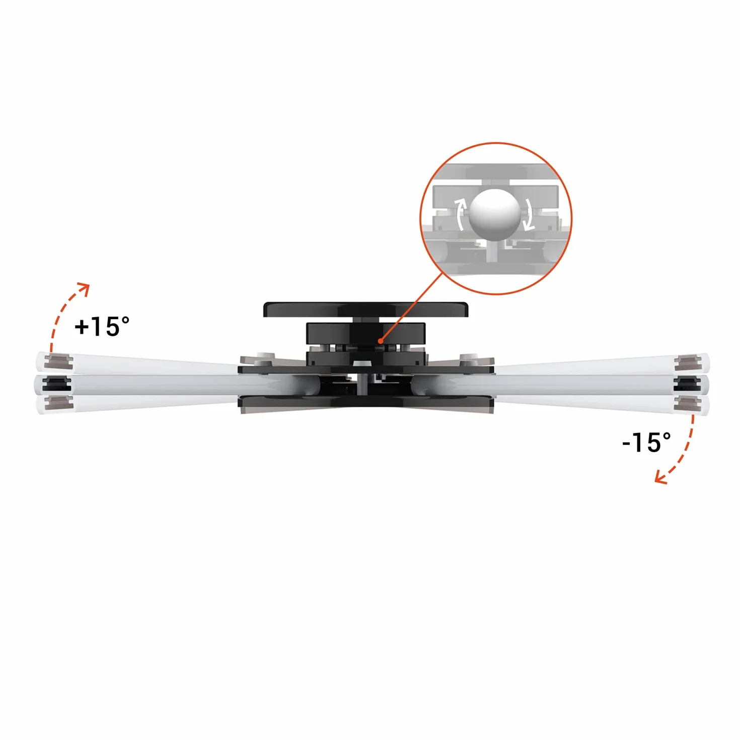 celexon Uniwersalny uchwyt sufitowy do projektora PS Ultraflat ultrapłaski 20 kg czarny 62 mm 360°