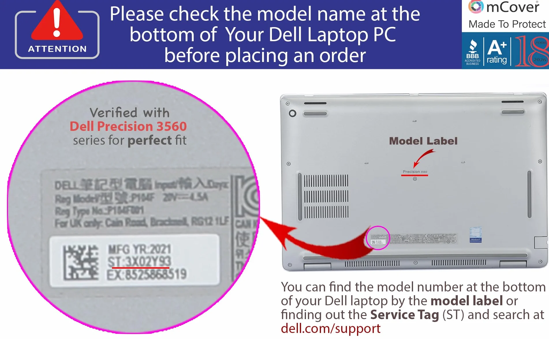 mCover Etui kompatybilne z 2021~2025 38.1 cm Dell Precision 3560/3570 / 3580/3590 i Latitude 5520/5530 / 5540/5550 Series Windows Notebook PC (nie pasuje do innych modeli Dell) - czarne