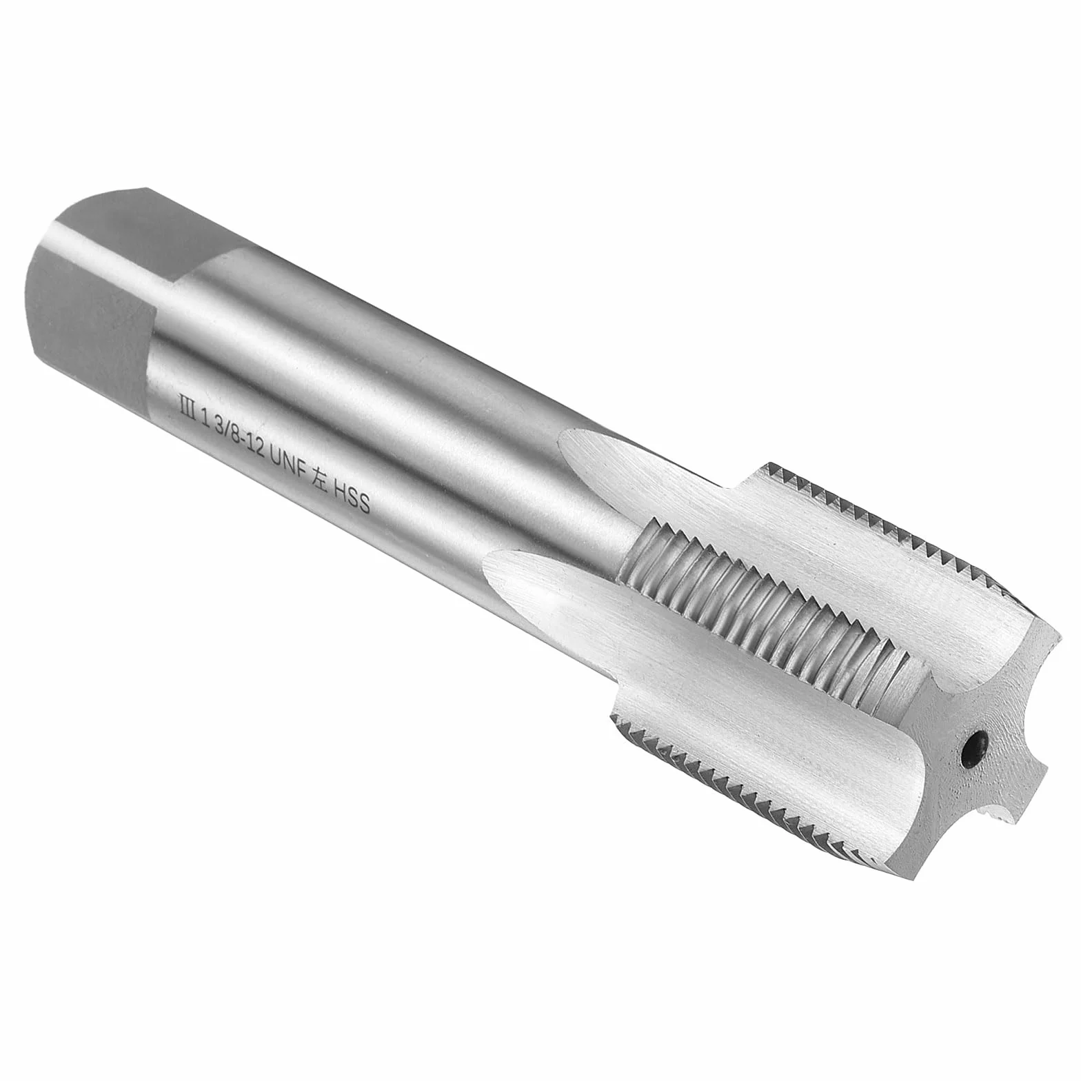 QUARKZMAN Amerykański gwintownik ręczny 1-3/8"-12UNF, HSS6542(M2) gwintownik, leworęczny, gotowy do żeliwa, miedzi, tworzywa sztucznego