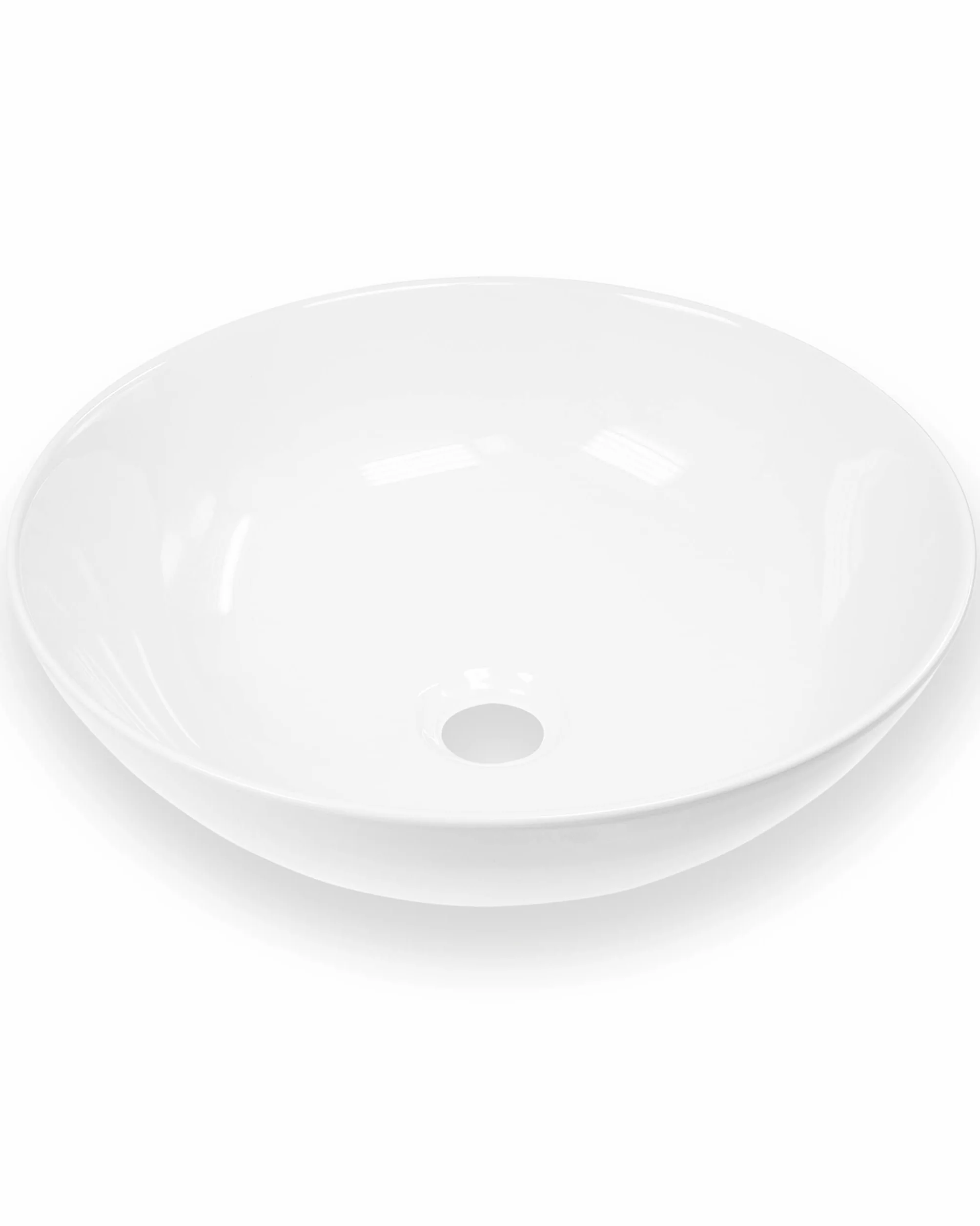 Umywalka premium okrągła - umywalka nablatowa na wysoki połysk - umywalka ceramiczna do umywalki - biała - 400 x 400 x 140 mm