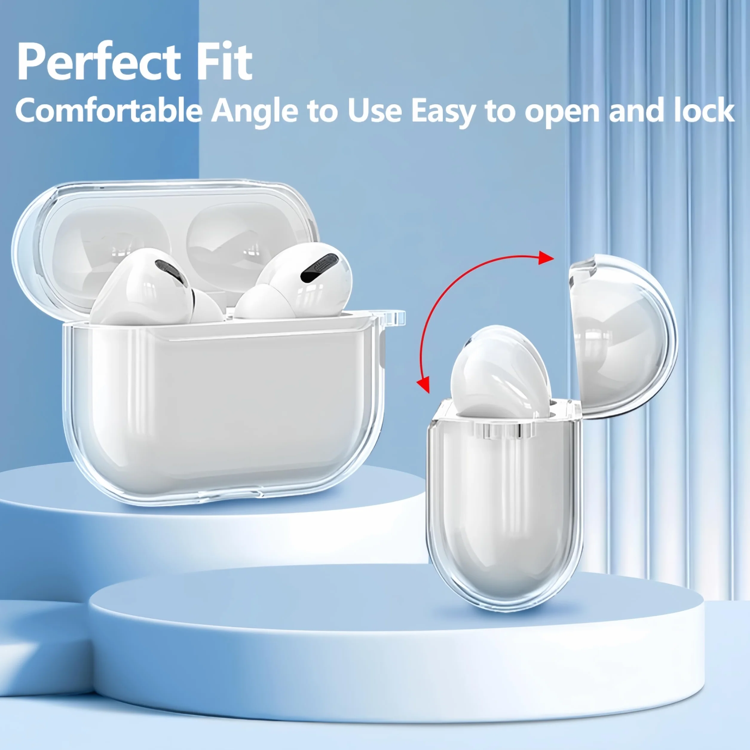Etui Kompatybilne z AirPods Pro 3, Przezroczysta Twarda Obudowa TPU Odporna na Wstrząs