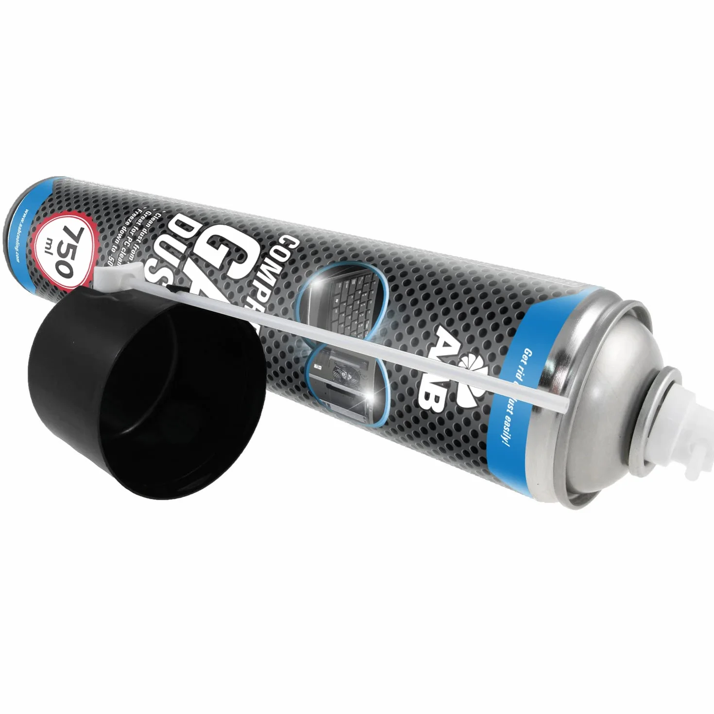 4 x AAB Compressed Gas Duster 750ml - Sprężony Gaz, Sprężone Powietrze do Wydmuchiwania Kurzu, Puszka, Aerozol do Czyszczenia Komputera, Klawiatury, Laptopa, Sprzętu Biurowego, PC