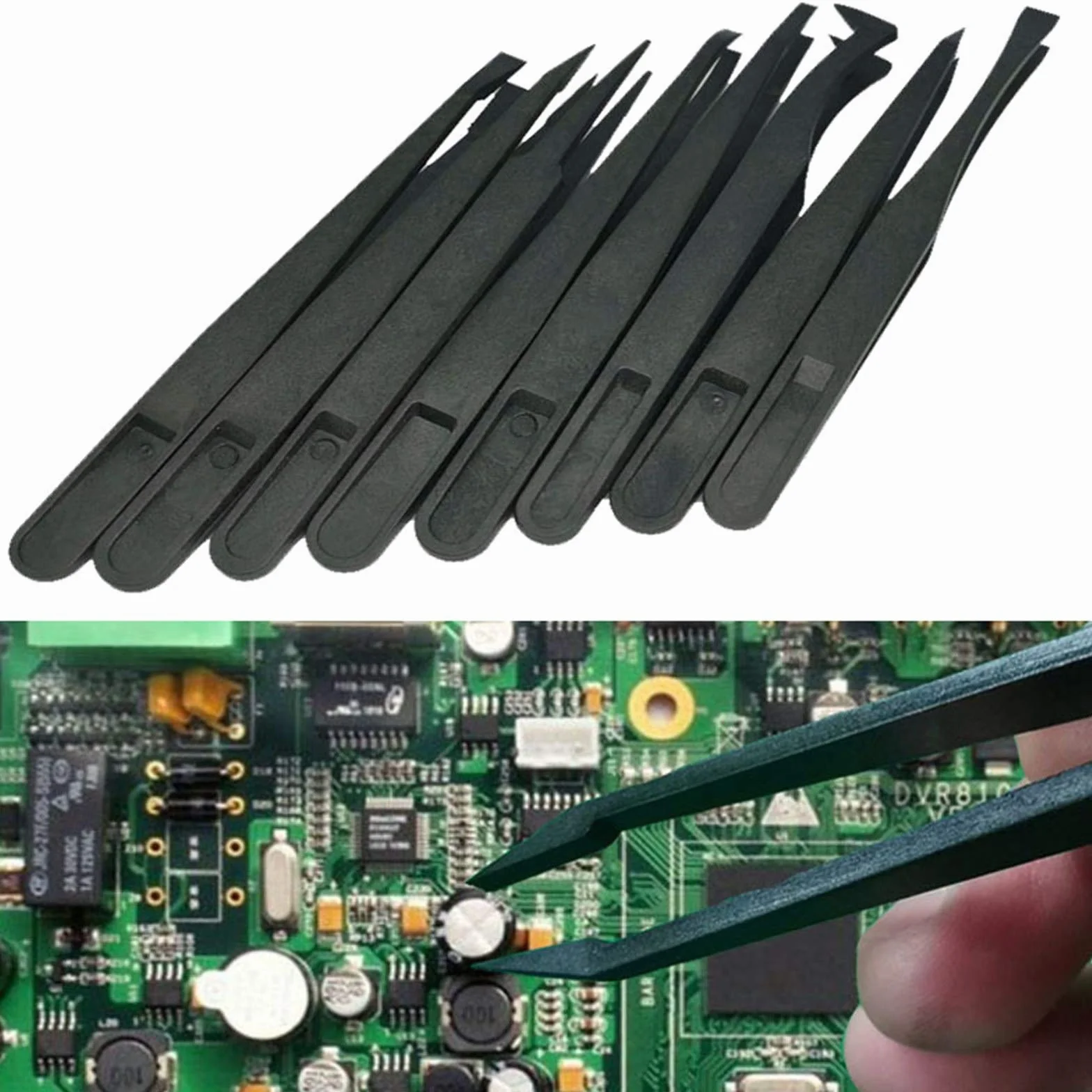 8 szt. pęsety z tworzywa sztucznego, antystatyczne pęsety do elektroniki, produkcji biżuterii, laboratorium, pracy, napraw, hobby
