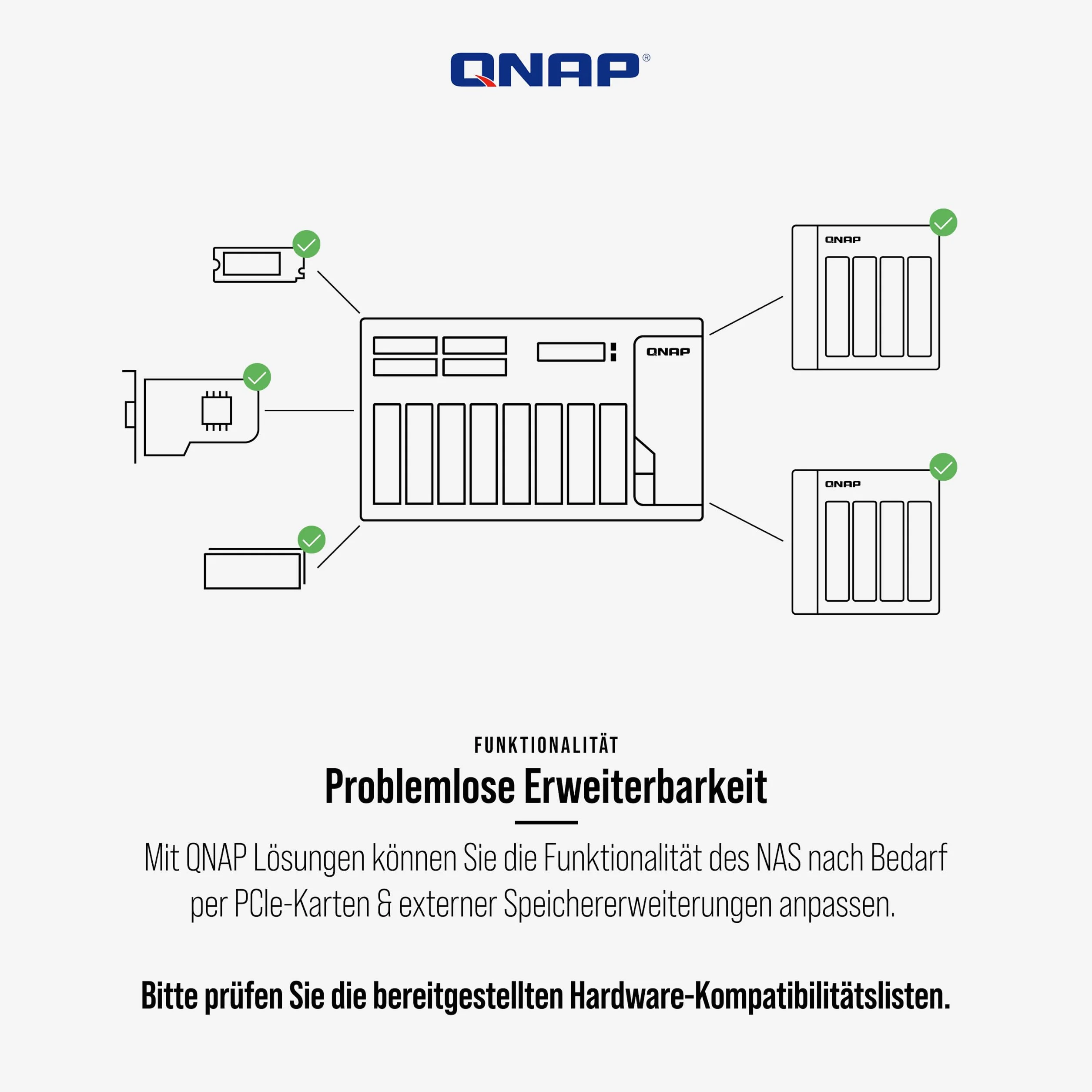 QNAP TS-664-8G NAS Server Tower Intel Celeron N5095 Schwarz