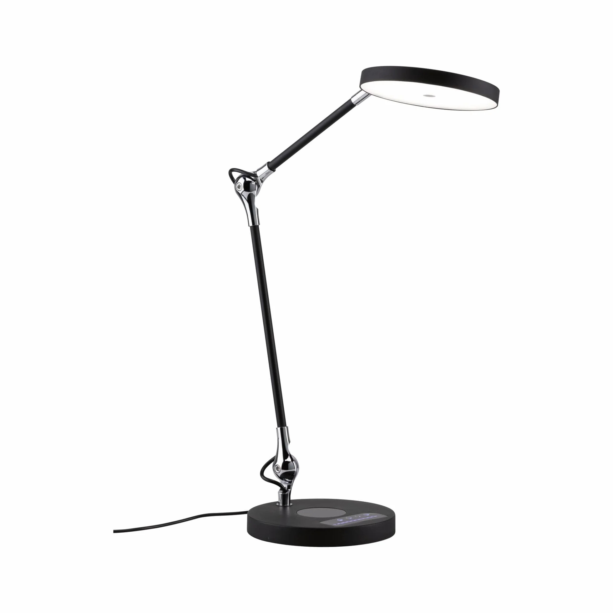 Paulmann 78910 LED oprawa na biurko Numis White Switch Qi funkcja ładowania w kompl. 1x11 W ściemniana czarna aluminium, tw. sztuczne 2700 - 6500 K