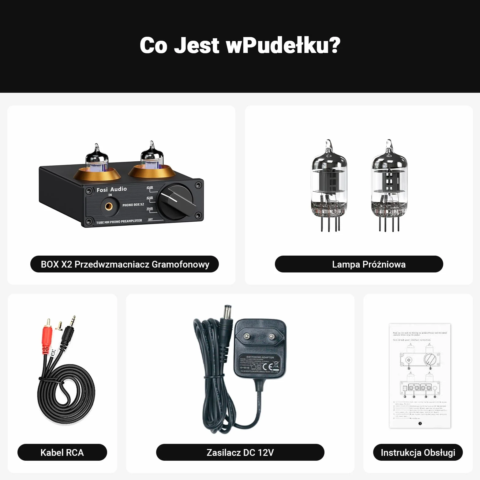 Fosi Audio BOX X2 Przedwzmacniacz Gramofonowy MM Hi-Fi 12V