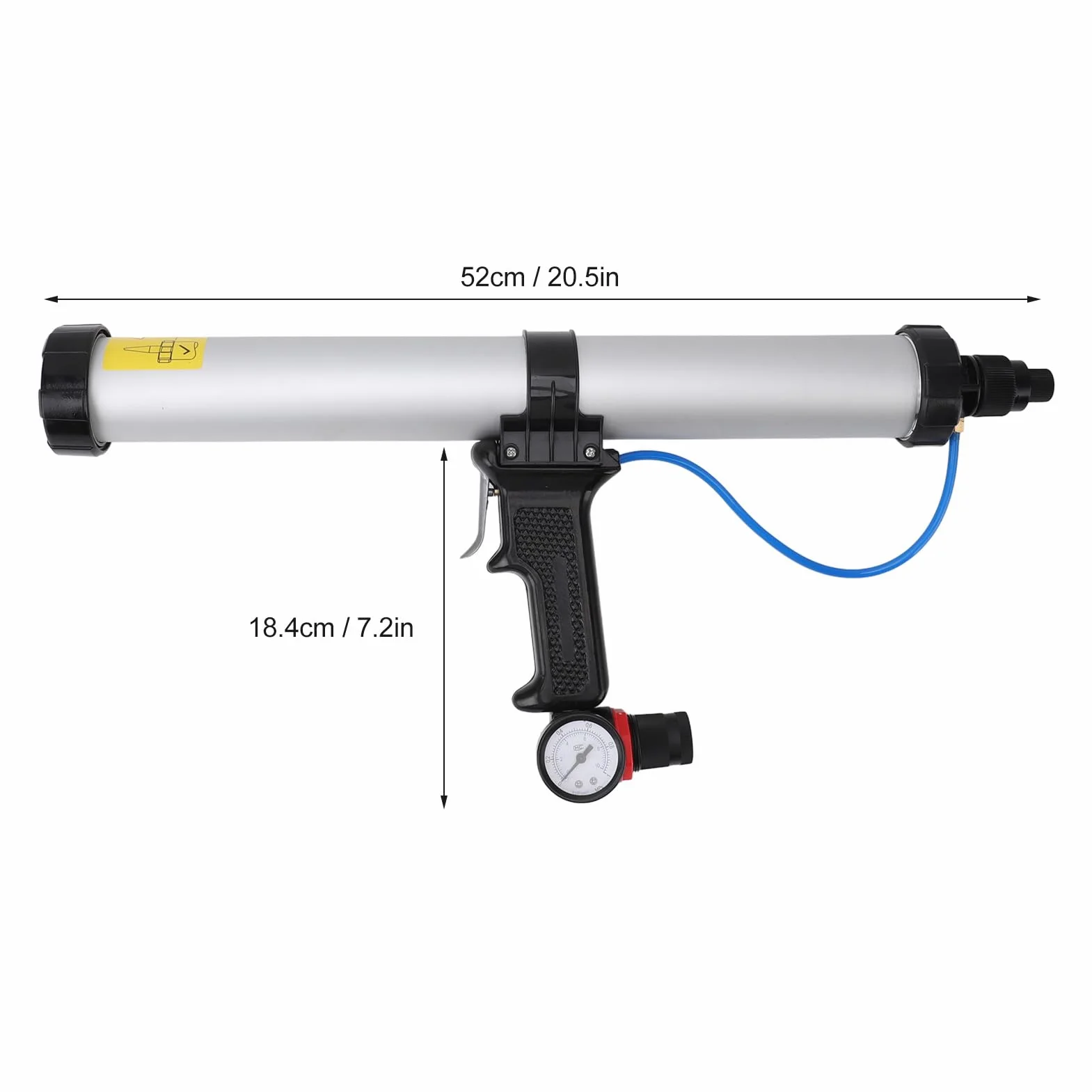 Pneumatyczny Pistolet do Uszczelniania, Wysokowydajne, Ergonomiczne Narzędzie do Uszczelniania Pneumatycznego, Aplikator ze Stopu Aluminium z 12 Akcesoriami Renowacji Budynków i Konserwacji