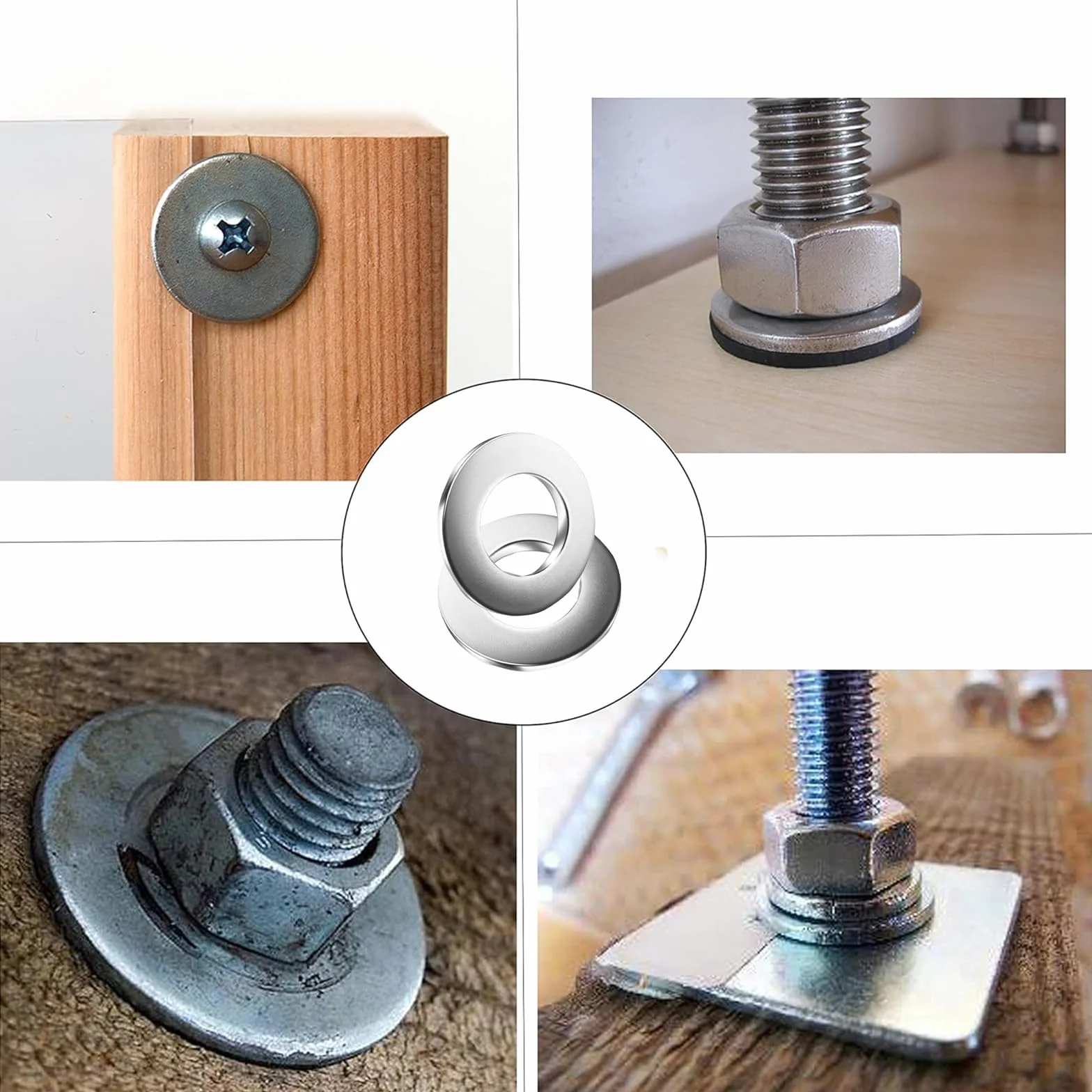 ORTAVA 50 sztuk podkładek M6, M6 × 12 mm, podkładki ze stali nierdzewnej, A2 V2A 304, podkładki DIN125, nierdzewne płaskie podkładki do śrub, nakrętek i pręta gwintowanego (srebrne)