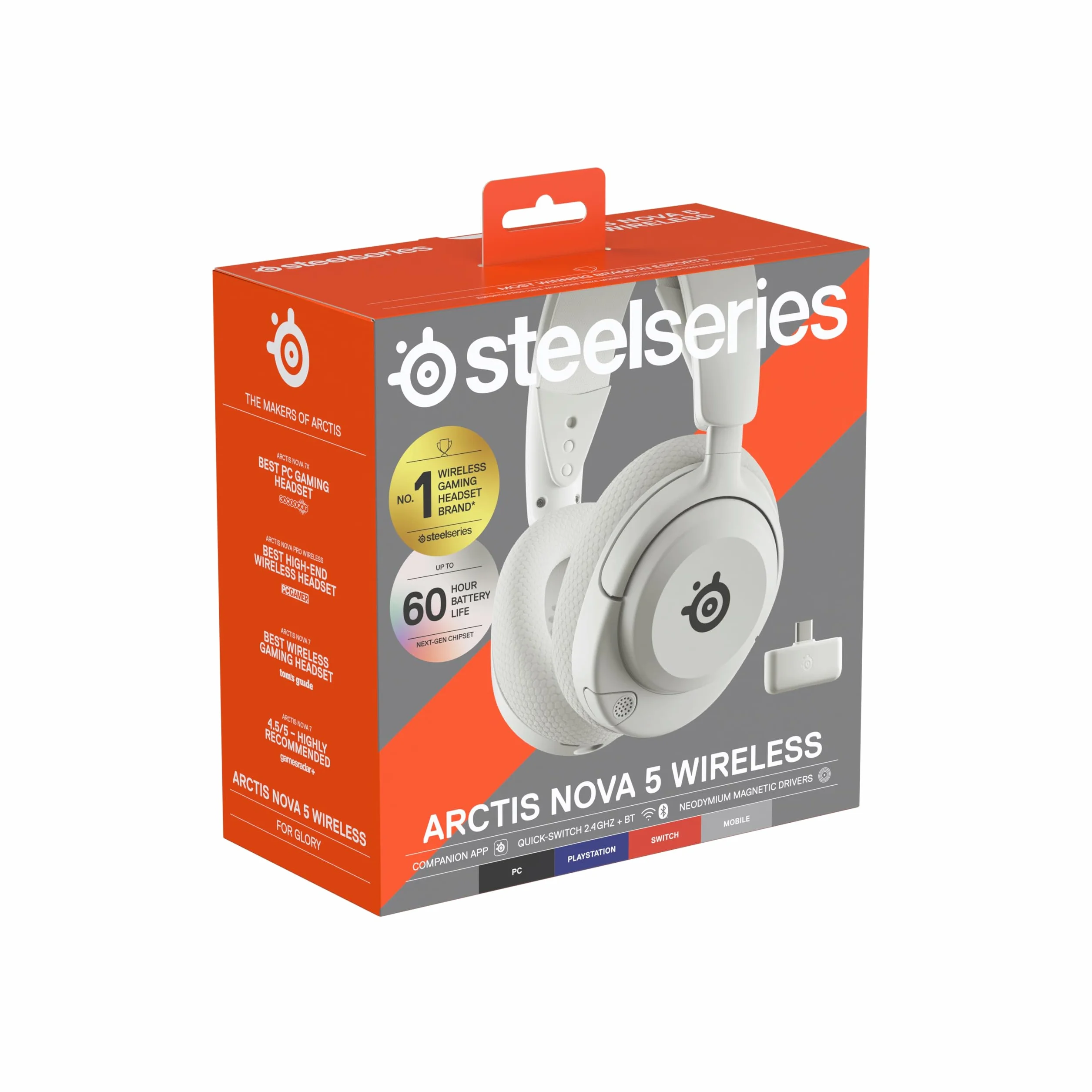 SteelSeries Arctis Nova 5 Słuchawki bezprzewodowe do gier 2,4 GHz BT 60h baterii