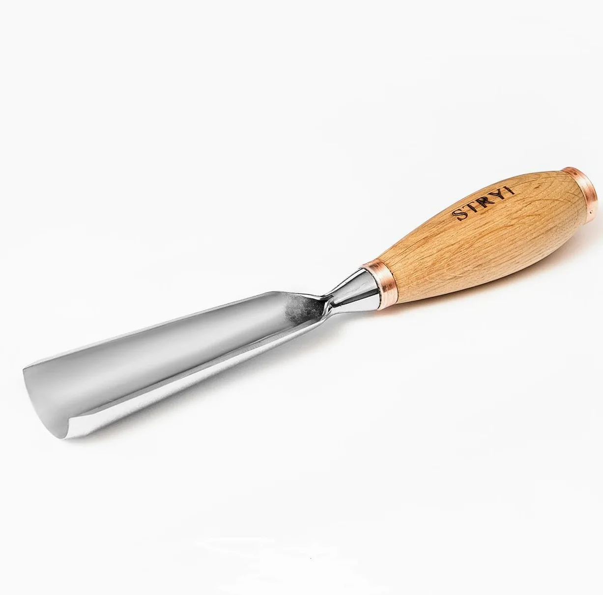 STRYI Heavy Duty dłuto drążone, ścieg 9 – 40 mm, dłuto okrągłe do masywnego usuwania materiału – profesjonalna dłuto rzeźbiarskie do głębokich zaokrągleń i rzeźb – stal węglowa W1-7 (60-62 HRC