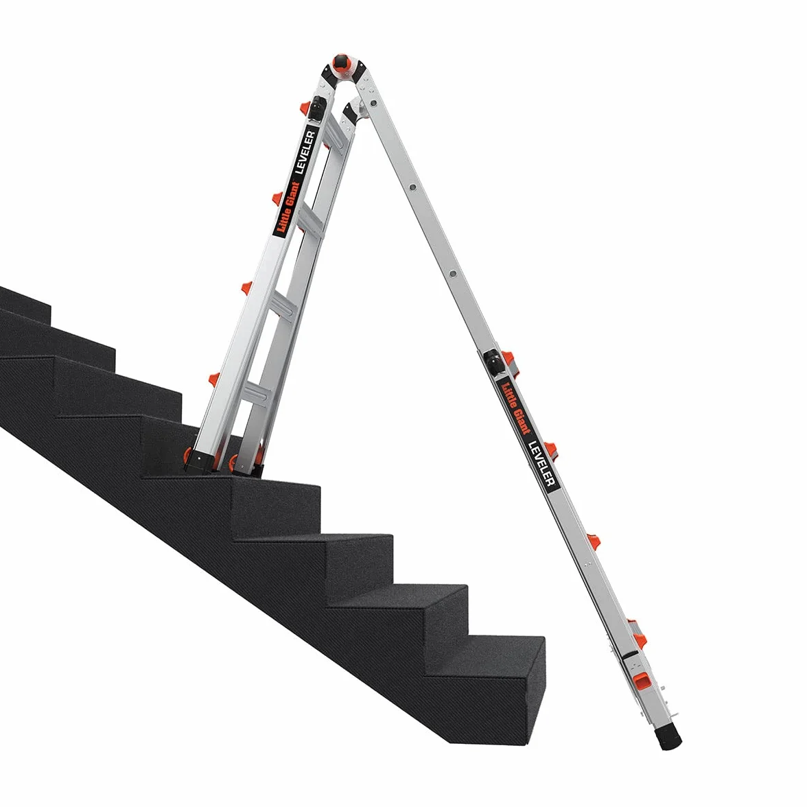 Leveler Aluminum Articulated extendable Ladder with Ratchet Levelers (M17 4x4 Steps)