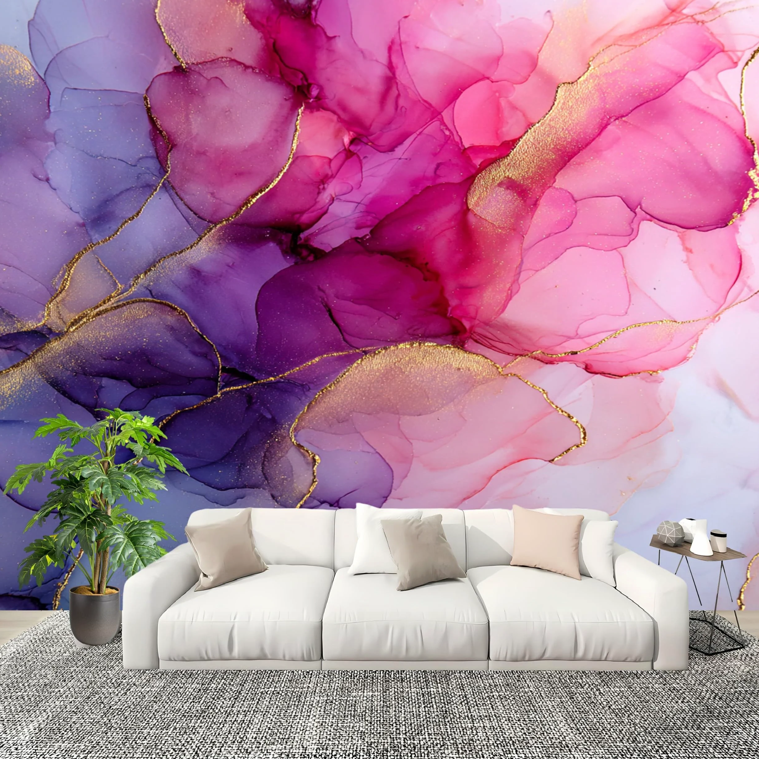 Zdejmowany plakat 3D, fototapeta, 350 x 256 cm, farba atramentowa, wysokiej jakości, włóknina, okładzina ścienna, różowa, do salonu, domu, sypialni, kuchni, dekoracja ścienna, tapeta