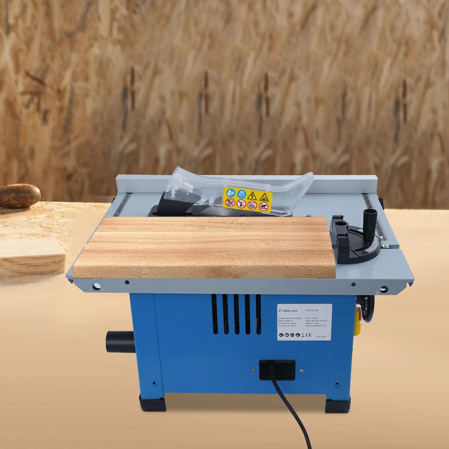 Mini stołowa pilarka tarczowa 1400 W, 4200 obr./min, z poszerzeniem stołu, cięcie 0-45° i głębokość cięcia 54 mm, piła tarczowa z brzeszczotem 210 mm do obróbki drewna i majsterkowiczów