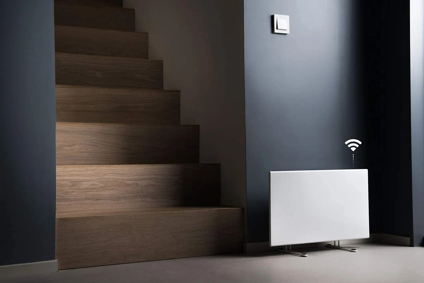 Adax Neo H inteligentny konwektor ˜cienny, sterowanie za pomocÐ smartfona, energooszczÒdny, zabezpieczony przed rozbryzgami wody, wysoko˜‡ 330 mm, 600 W | ochrona przed zamarzaniem | KWT biaˆy | IP24C, klasa II