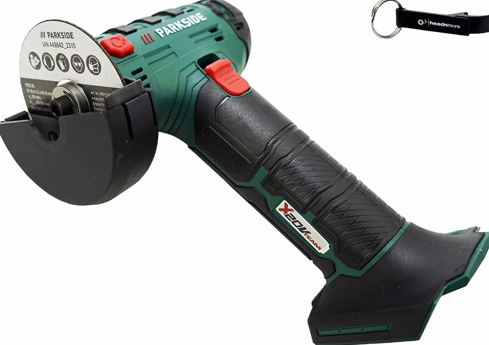 HEADNMORE® Bundle – PARKSIDE® 20 V akumulatorowa szlifierka kątowa PWSAM 20-Li B2 (bez akumulatora) + breloczek do kluczy HEADNMORE®