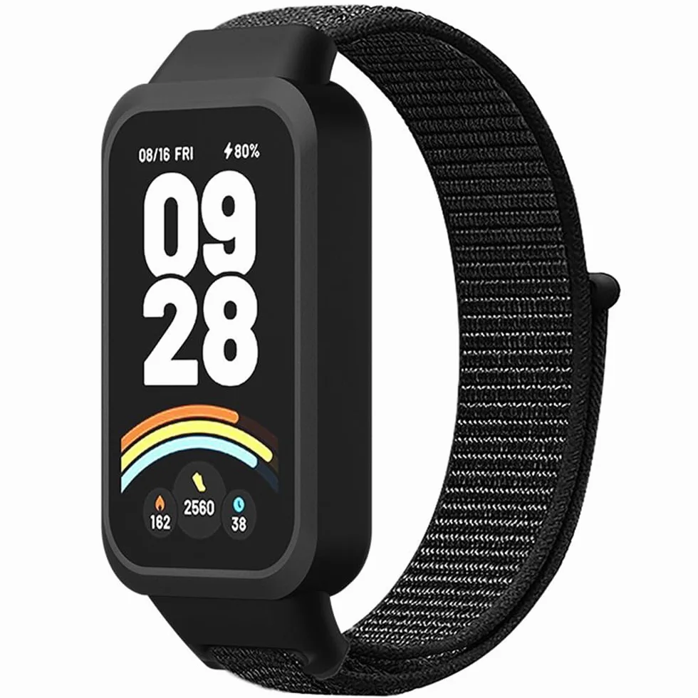 Oddychający Sport Pasek do Xiaomi Smart Band 9 Active, Nylon Paski Bransoletka Pasek Zegarka do Redmi Smart Band 3