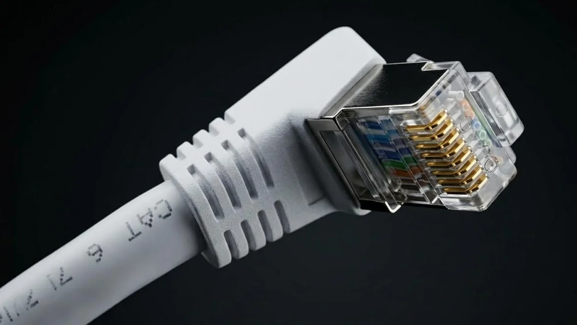 Kabel kątowy LAN Cat 6 90° 5,0 m S/FTP PIMF RJ45 Gigabitowy kabel krosowy szary