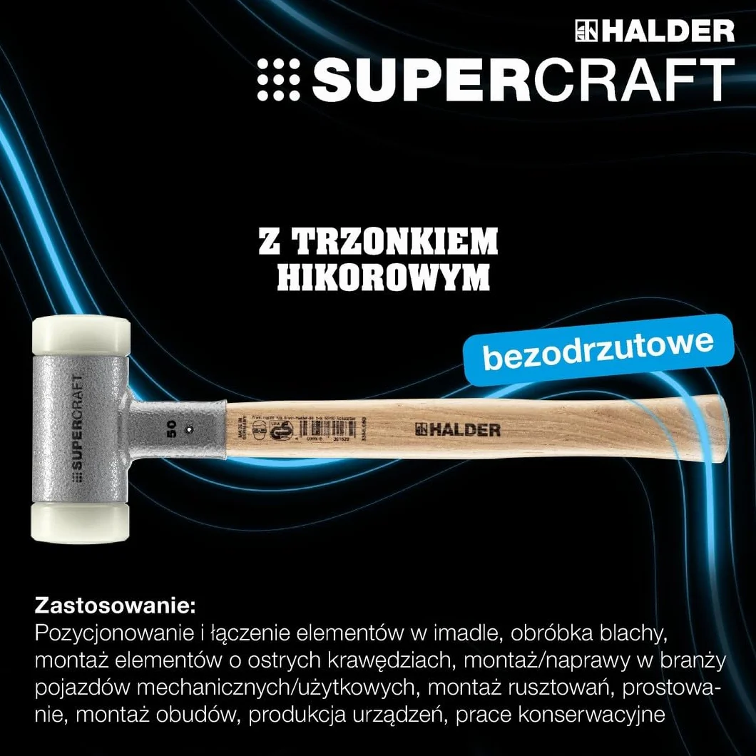 Halder 3366.04 Młotek, Szary/Brązowy, Ø 40 mm