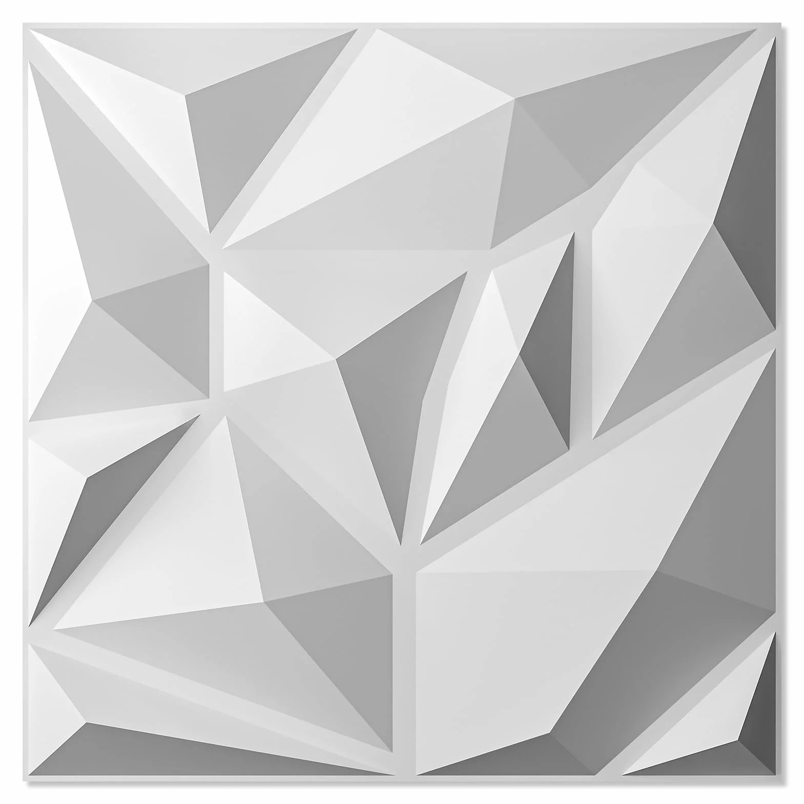 Art3d Panele ścienne 3D do dekoracji ścian wewnętrznych, PCW, diamentowa okładzina ścienna do salonu, tło ścienne TV, 30 x 30 cm, białe, 20 sztuk