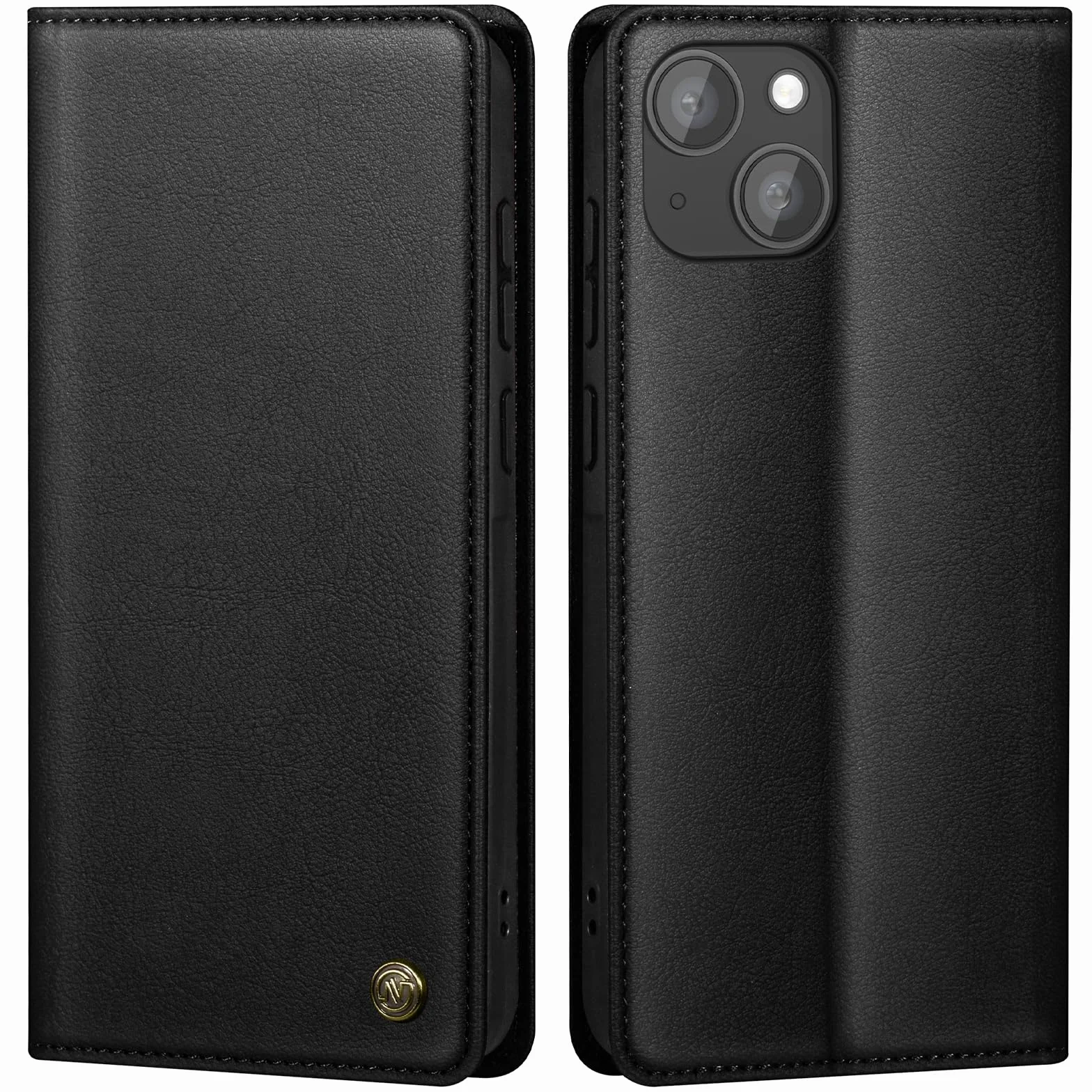 Etui na iPhone 13 Portfel Flip Case z Funkcją Stojaka Skóra PU Czarna