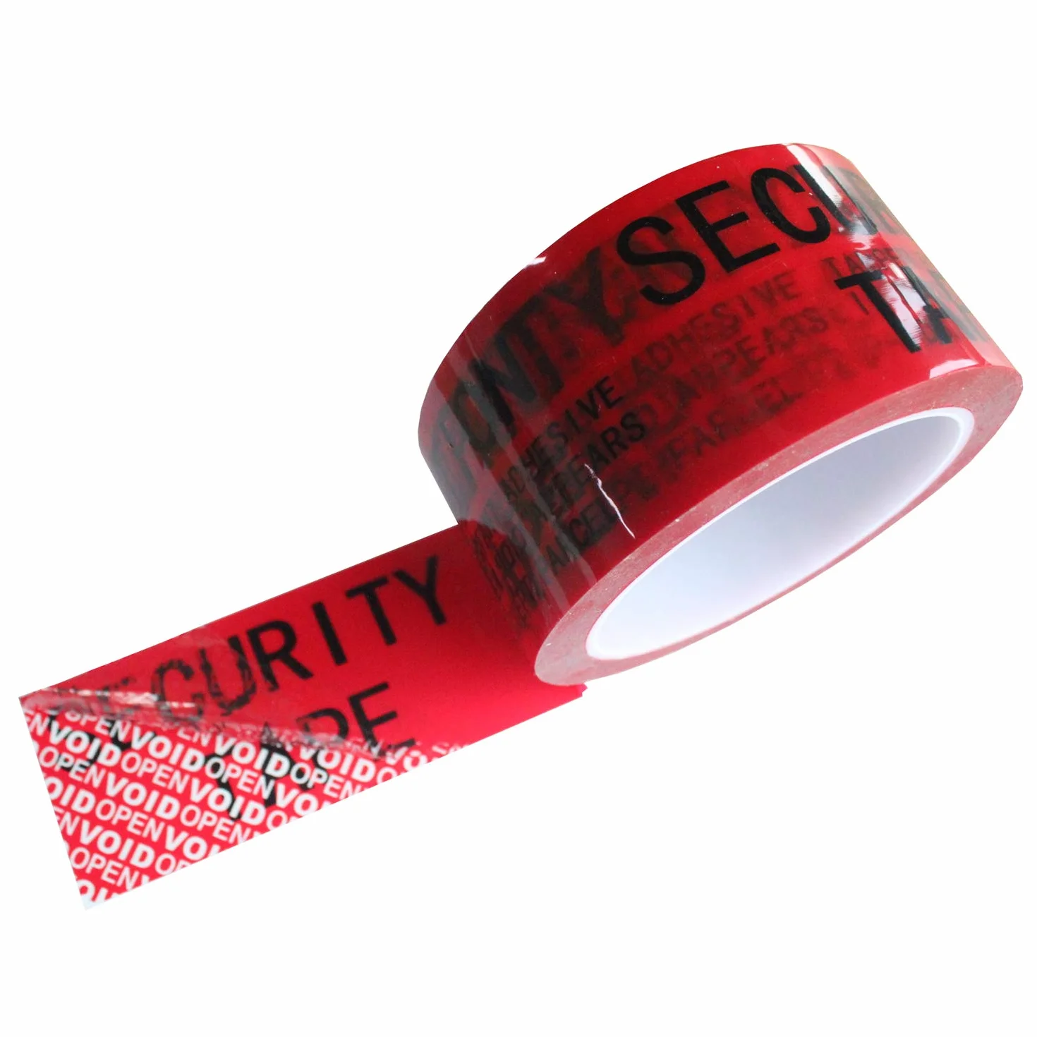 1 Rolka 100% Całkowita Transferową Security Tape Ochrona Przed Manipulacją Widoczna Taśma Zabezpieczająca (5 cm X 50 M X 2 Mil, Ultragruba Folia "Void", Czerwona - TamperSTOP)