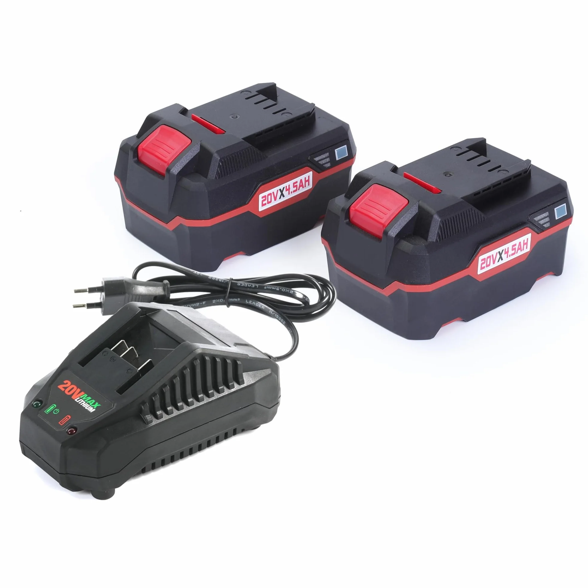 2x20V 4.5Ah Zamiennik Li-Ion Bateria oraz 1x21V 2.4Amp szybka ładowarka kompatybilna z Parkside 20V Li-Ion Narzędzie