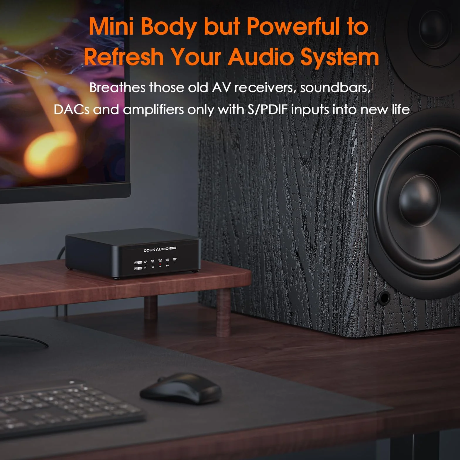 Cyfrowy interfejs USB (DDC) Douk Audio U2 PRO XMOS XU316, USB-C do optycznego/koncentrycznego/HDMI-IIS, DSD512/PCM768kHz, przenośny cyfrowo-analogowy konwerter audio do wzmacniacza DAC/PS5/