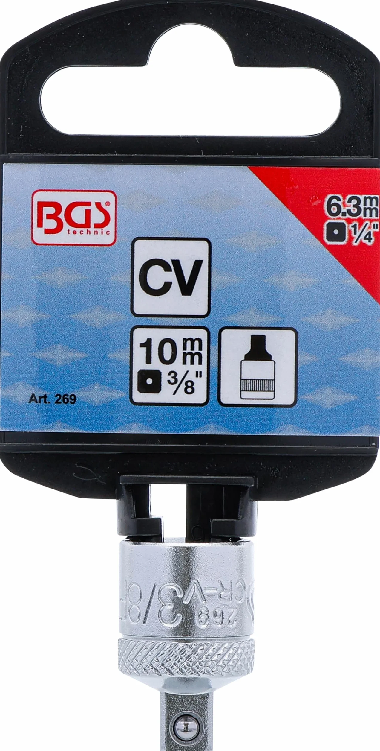 BGS 269 | Adapter klucza nasadowego | gniazdo czworokątne 10 mm (3/8") - trzpień czworokątny 6,3 mm (1/4")