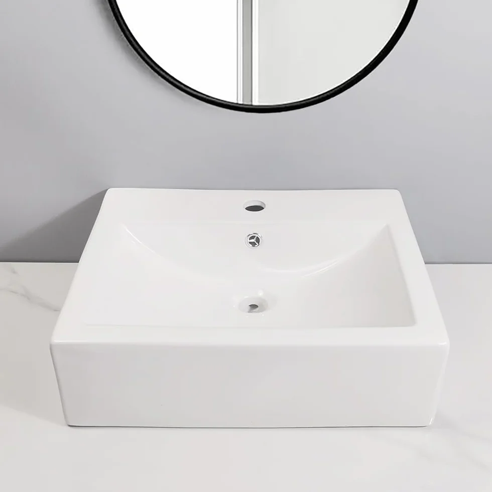 Umywalka Nablatowa Łazienkowa Prosta Umywalka Ceramiczna Nablatowa Łazienka Biała Nowoczesna Prostokątna Umywalka Ceramiczna Kwadratowa Umywalka Ceramiczna Umywalki Łazienkowe