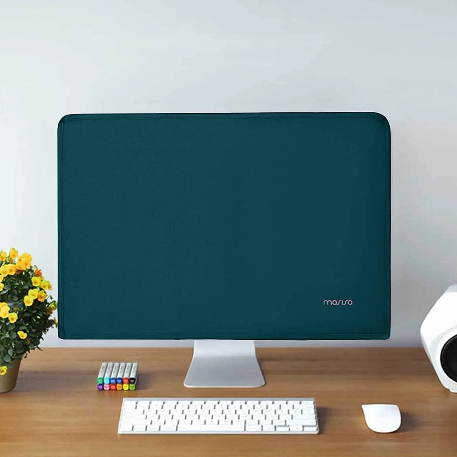 MOSISO Antystatyczna pyłoszczelna osłona na wyświetlacz LCD/LED/HD, kompatybilna z iMac 24, 22-25 cali, komputerem stacjonarnym i telewizorem, zielono-zielona