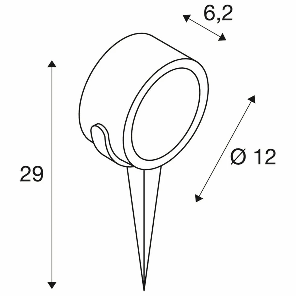 SLV Lampa wbijana w grunt SLV SITRA 360 SPIKE/lampa zewnętrzna do oświetlania ogrodu, tarasu, roślin, ścieżek, oczek wodnych, lampa zewnętrzna LED, reflektor zewnętrzny / GX53 IP44 9W antracytowa