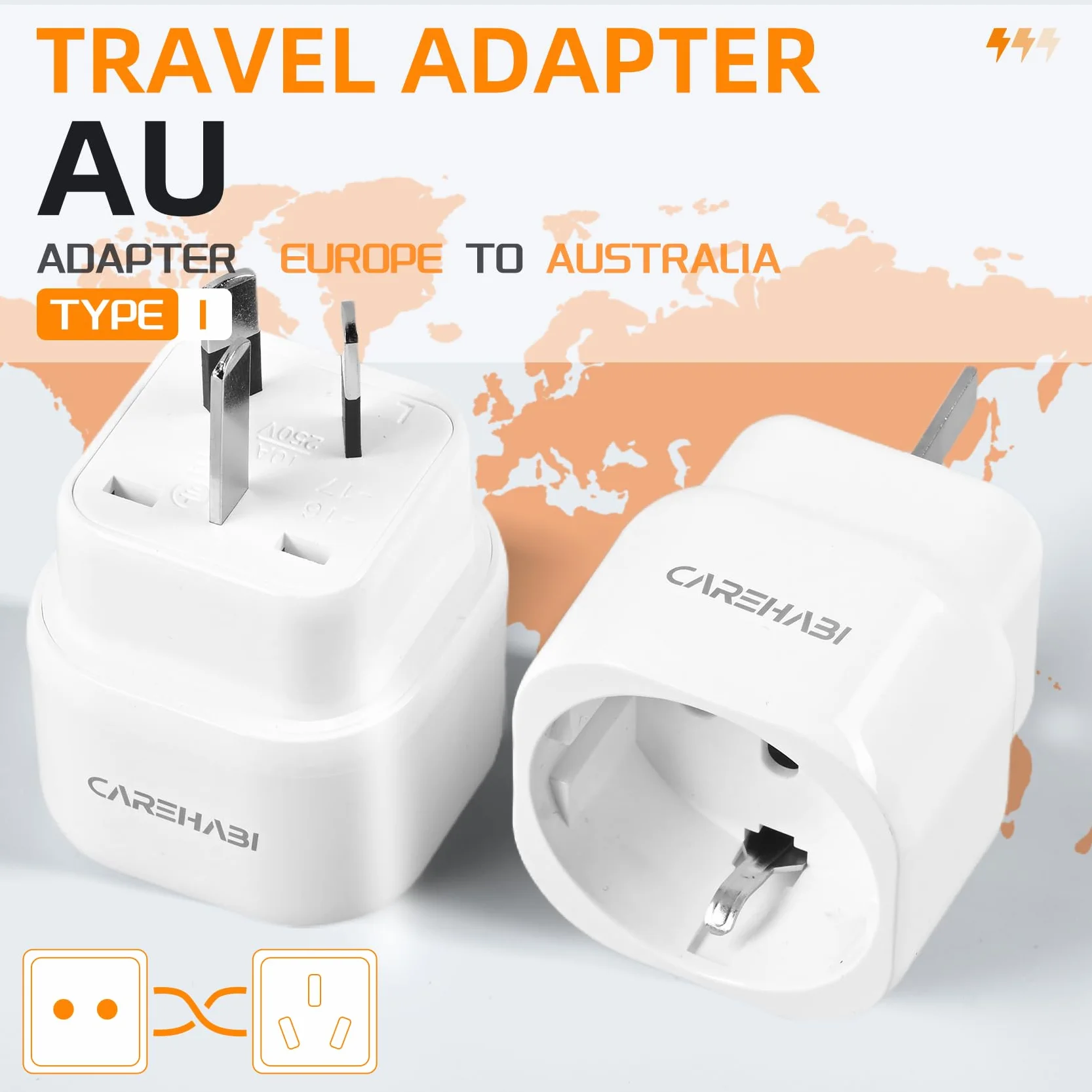 Adapter do gniazda chińskiego, wtyczka podróżna typu I, adapter wtyczki Australia, Nowa Zelandia, Argentyna, Chiny, Fidżi