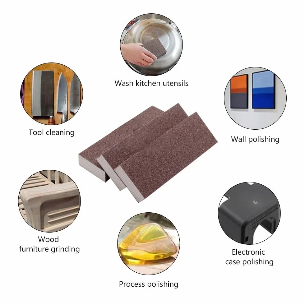 Gąbki szlifierskie, Dodatkowa długość 200 mm Piasek. Gąbka 2/5/10 szt. 120-240 Ziarnistość WetDry Materiał ścierny Drewno Metal Plastik