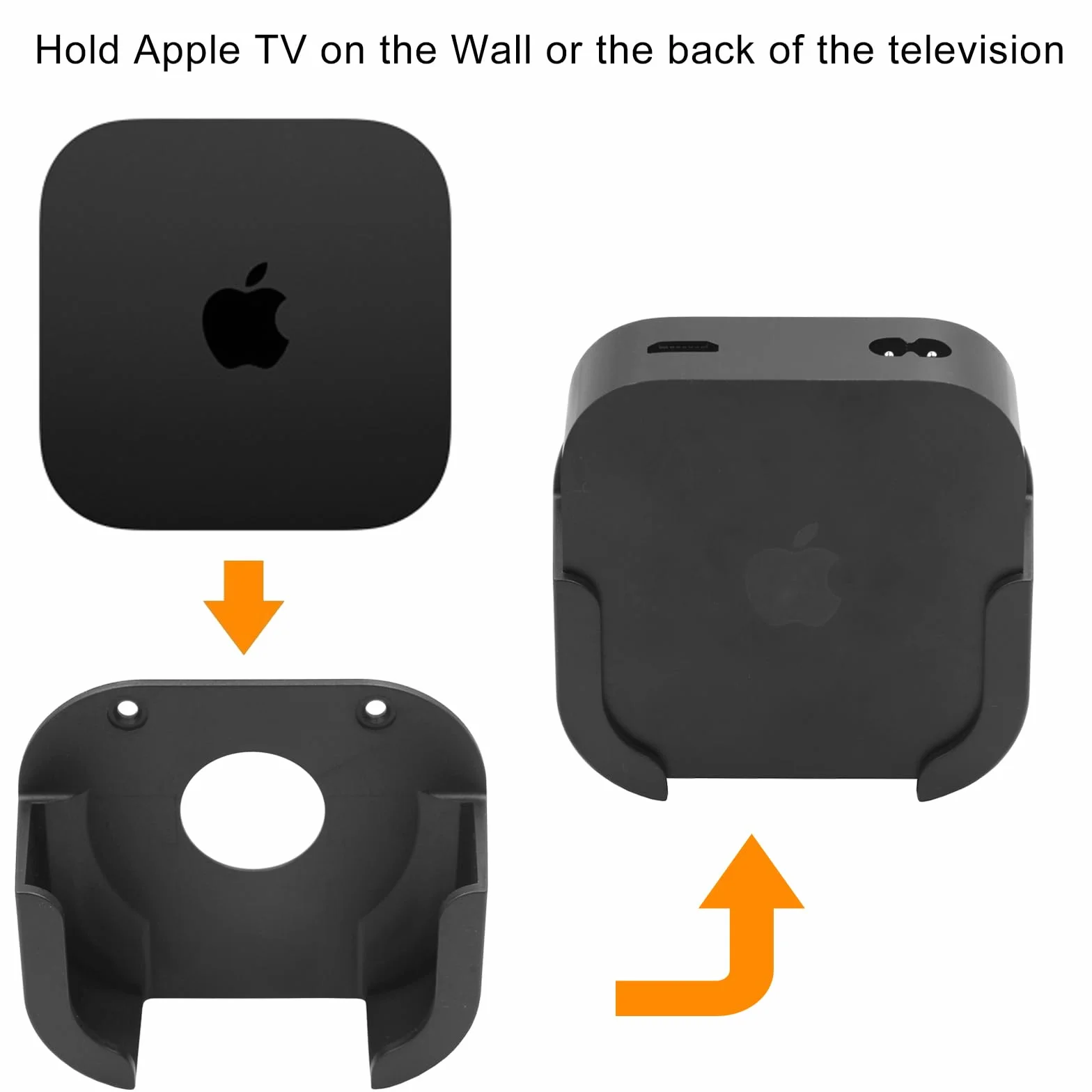 Apple TV 4K 2022 Uchwyt ścienny Czarny Silikonowy Futerał Ochronny na Pilota
