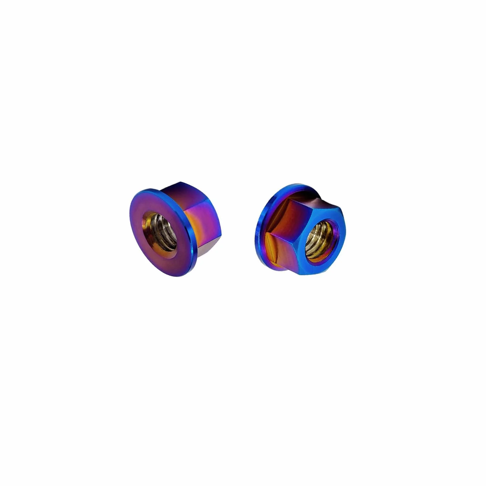 RISON tytanowa nakrętka kołnierzowa M12 x 1,5 mm, tytanowa nakrętka zębata, wypalana, niebieska, 6AL4 V, tytanowa nakrętka kołnierzowa do motocykla, 5 sztuk