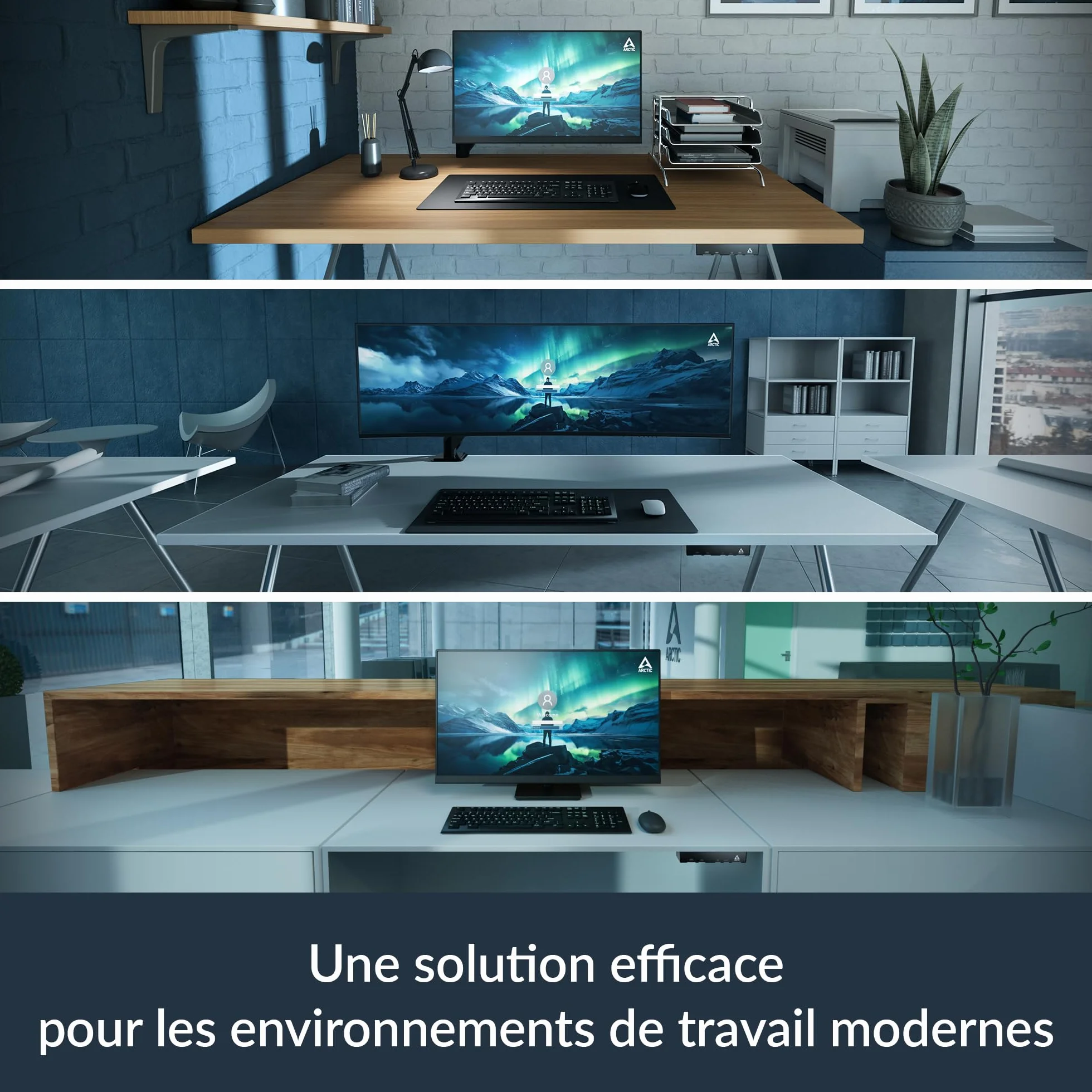 ARCTIC Senza 5700G - Pasywnie chłodzony, cichy komputer stacjonarny do montażu pod stołem, Windows 11 Home, AMD Ryzen 7 5700G, 8 Cores, 3,80–4,60GHz, 32 GB DDR4 RAM, 1 TB M.2 SSD, 2.5G LAN, USB 3.2